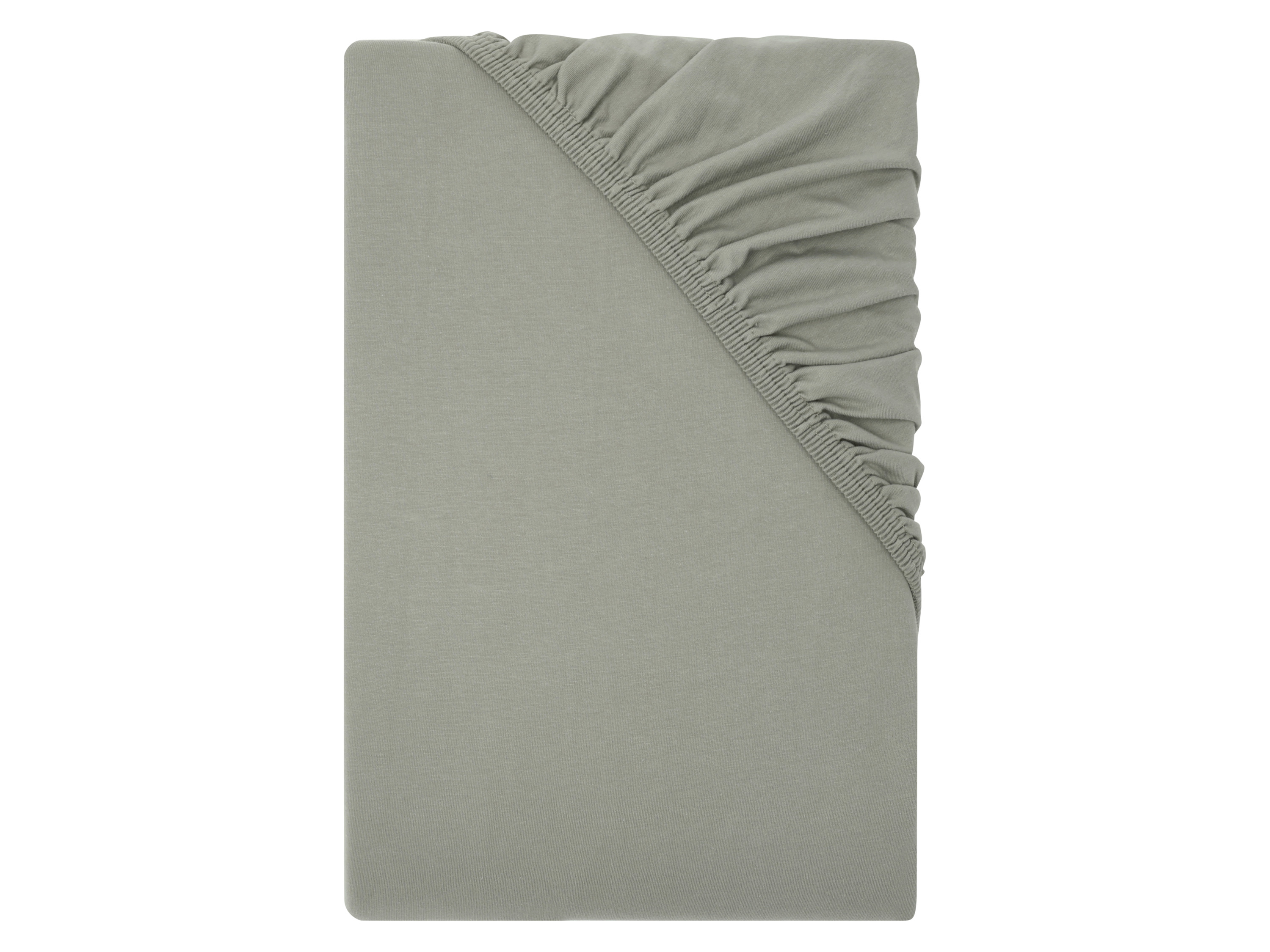 LIVARNO® Prześcieradło z dżerseju z gumką, 180-200 x 200 cm (Zielony/ szary)
