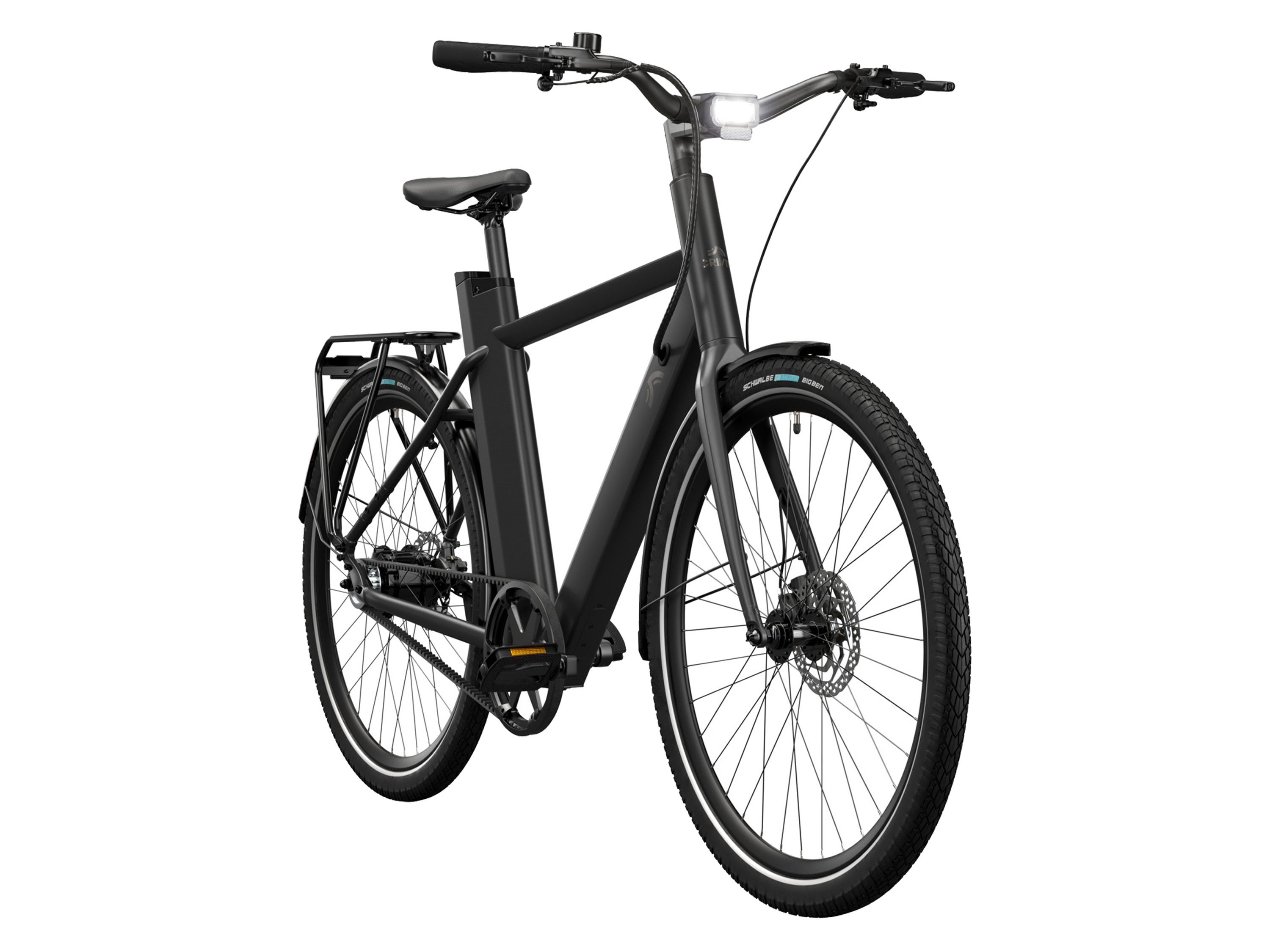 CRIVIT Rower miejski elektryczny X.3 GATES z napędem na pasku, 355 Wh (All black)