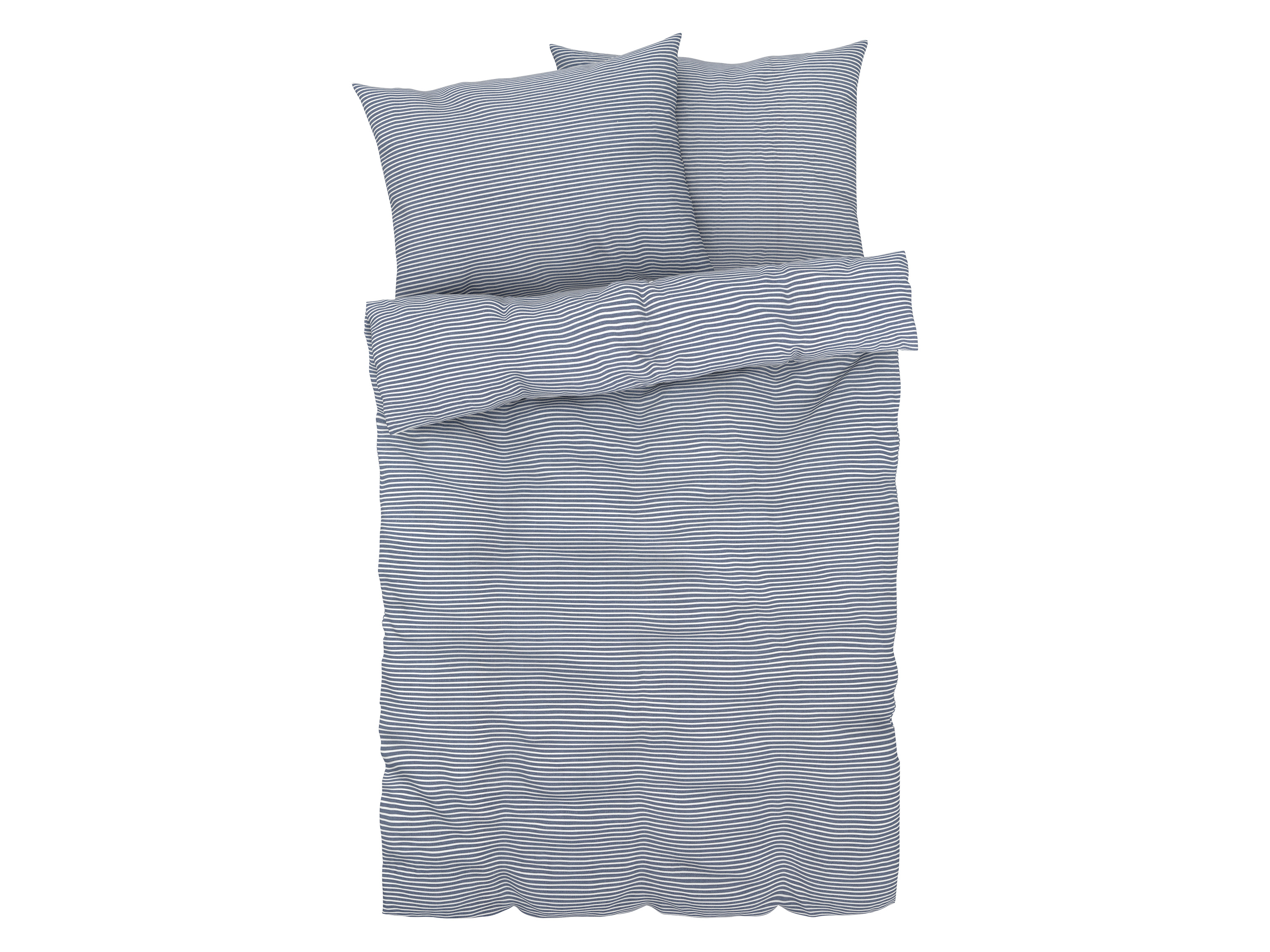 LIVARNO HOME Pościel renforcé z kory, 220 x 220 cm (Niebieski w paski)