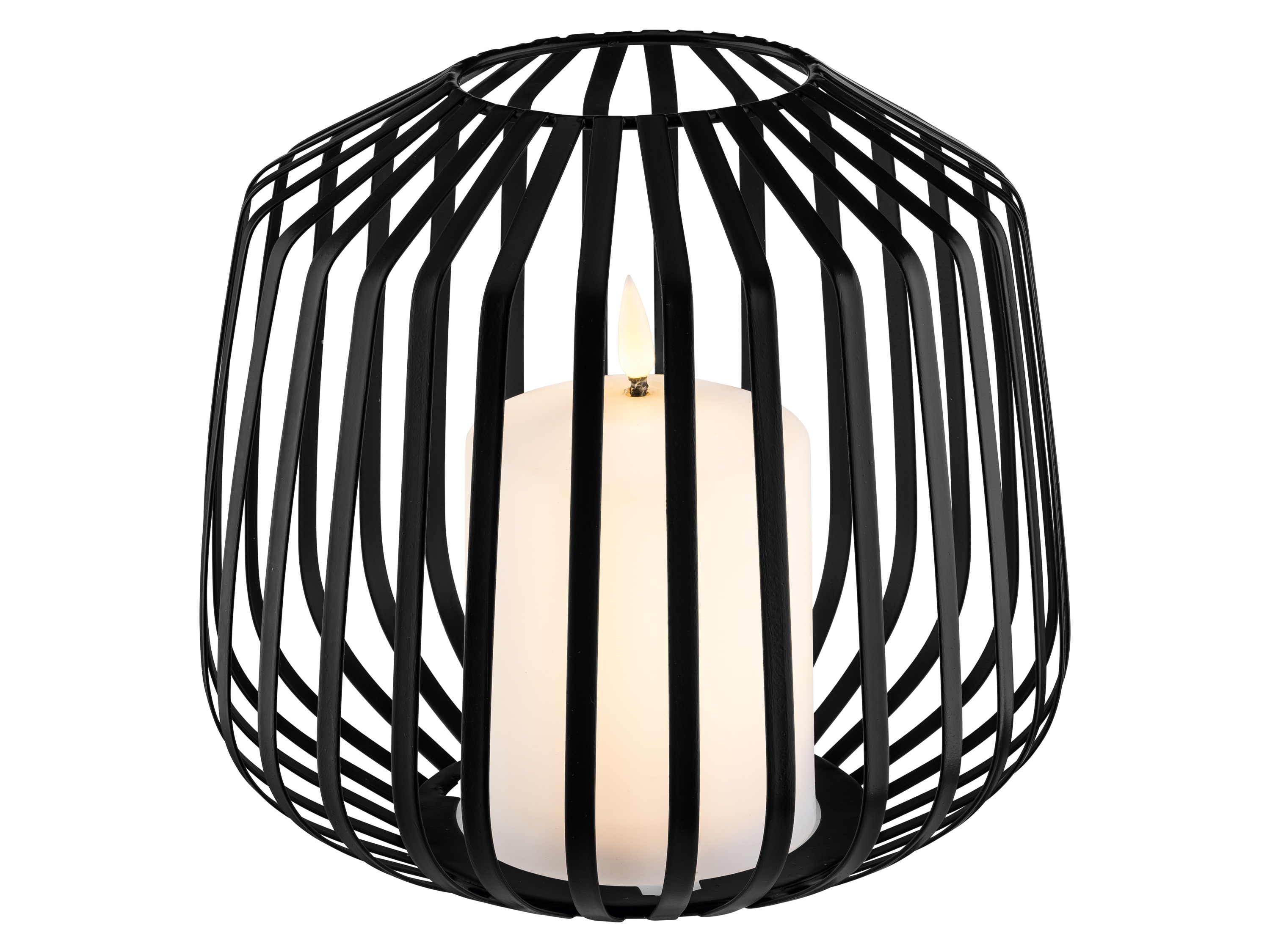 LIVARNO® Świeca LED w metalowym koszu (Czarny)