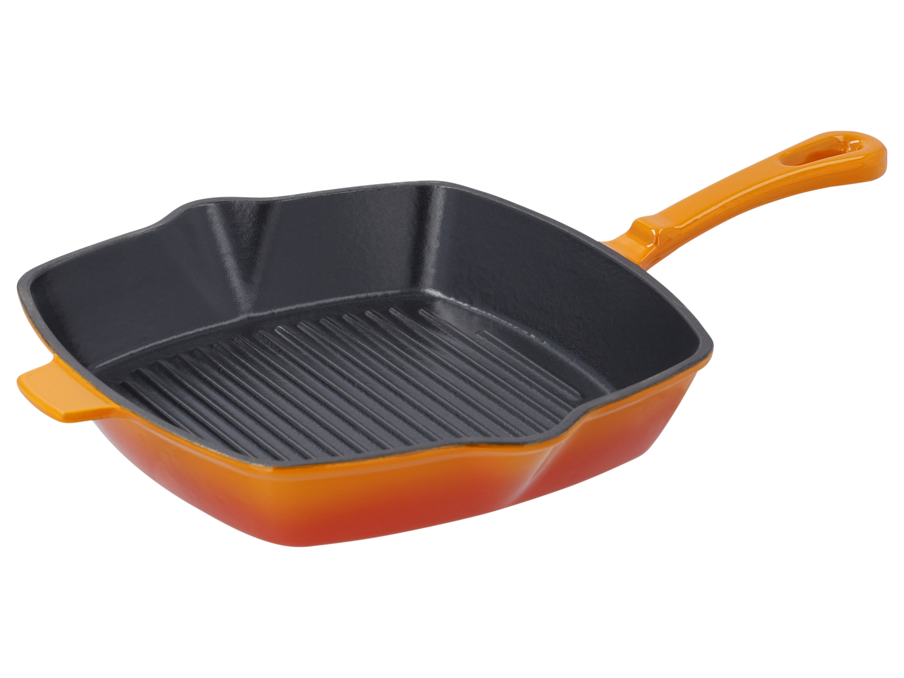 SILVERCREST® Patelnia żeliwna grillowa, 24 cm (Pomarańczowy)