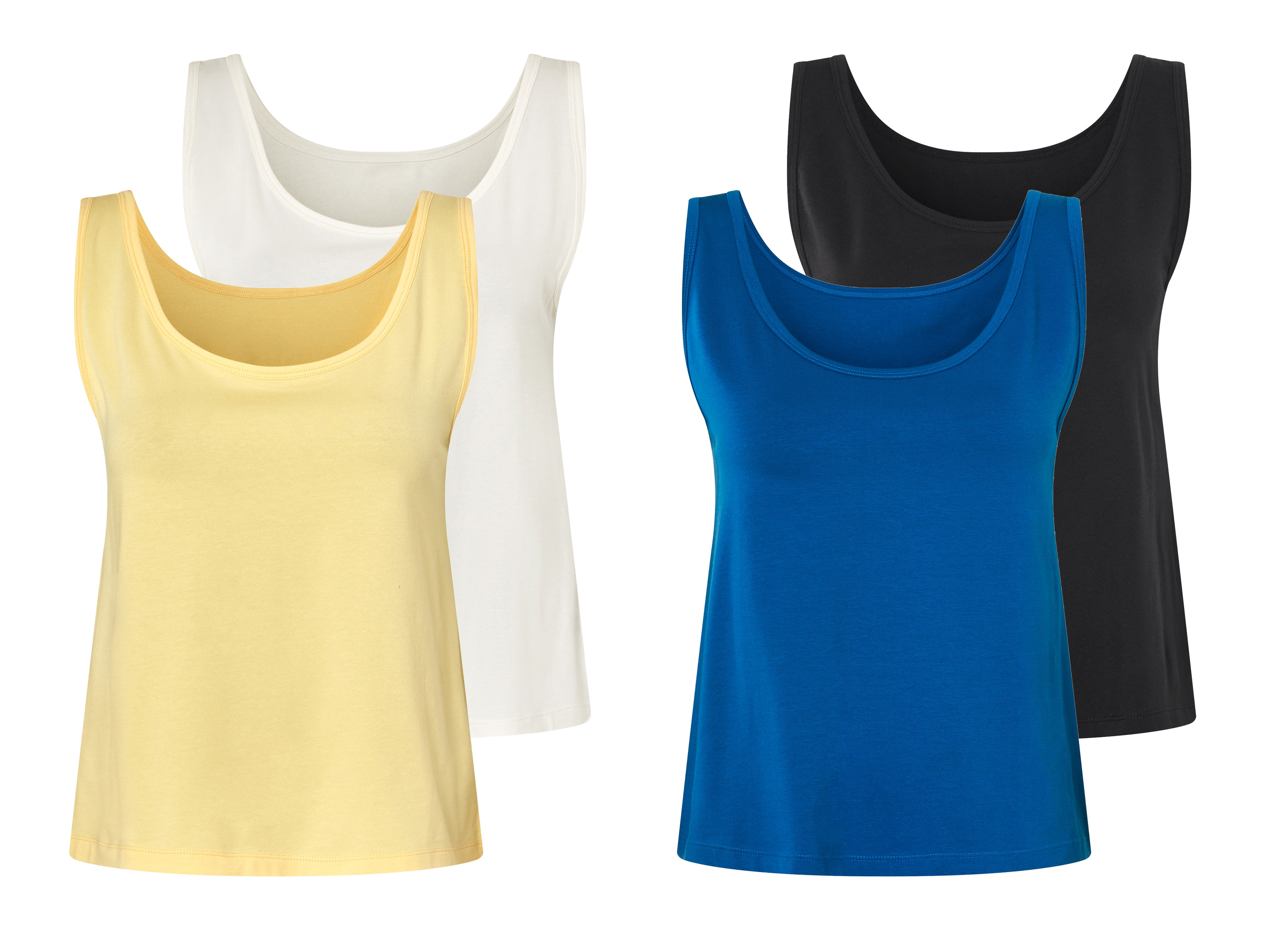 ESMARA® Topy damskie z biobawełną, 2 sztuki