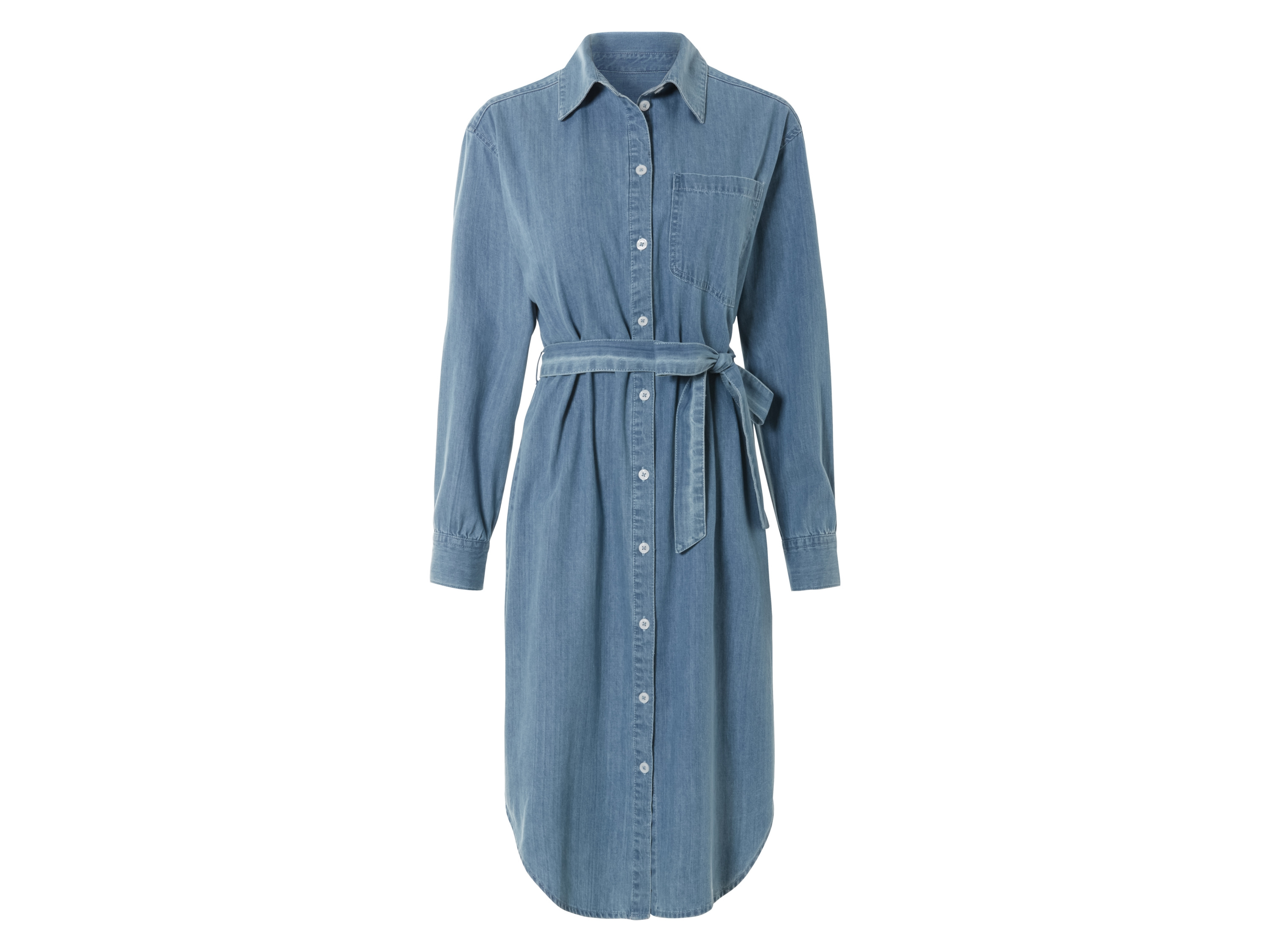 ESMARA® Sukienka jeansowa damska w stylu bluzki koszulowej 
