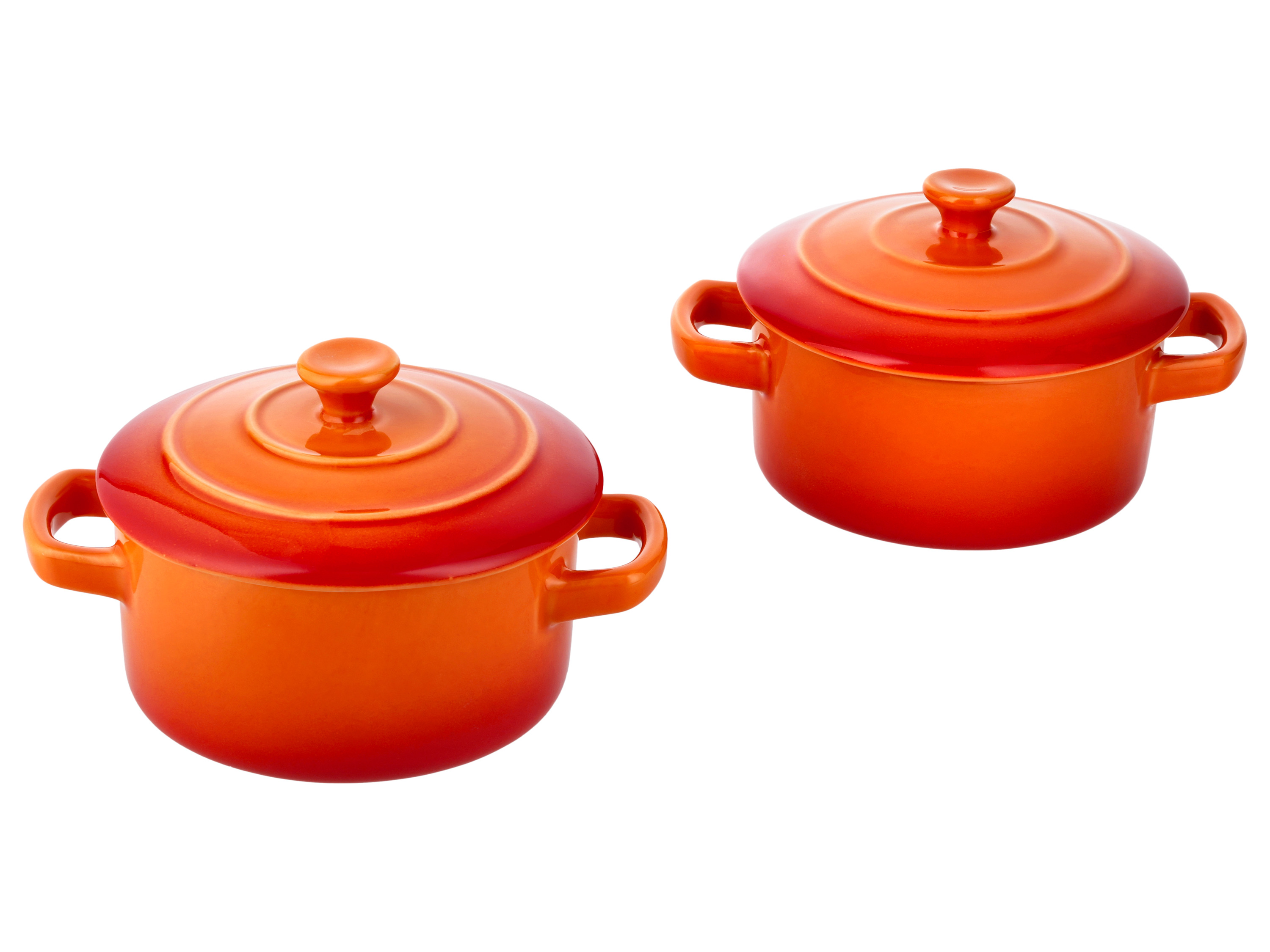 SILVERCREST® Zestaw 2 minigarnków żeliwnych (Pomarańczowy)