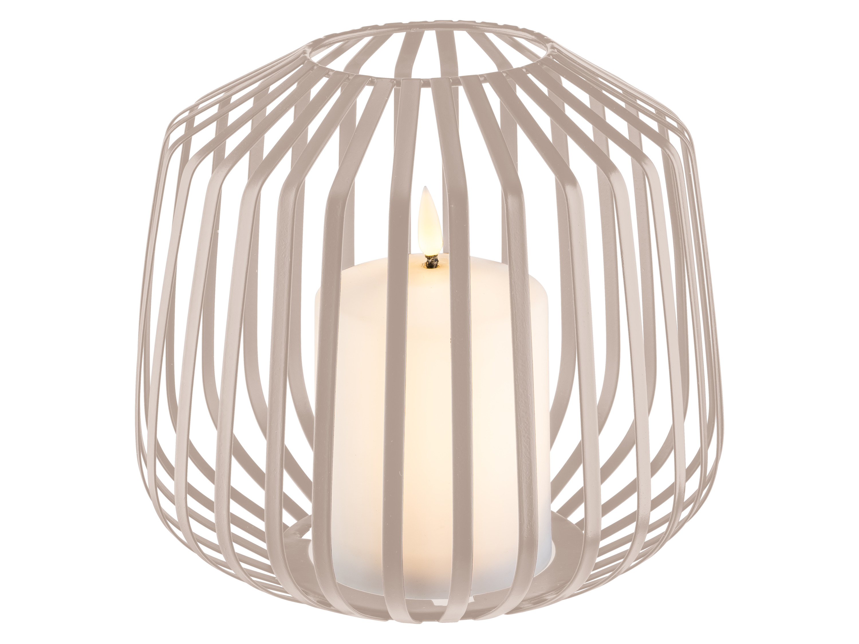 LIVARNO® Świeca LED w metalowym koszu (Beżowy)