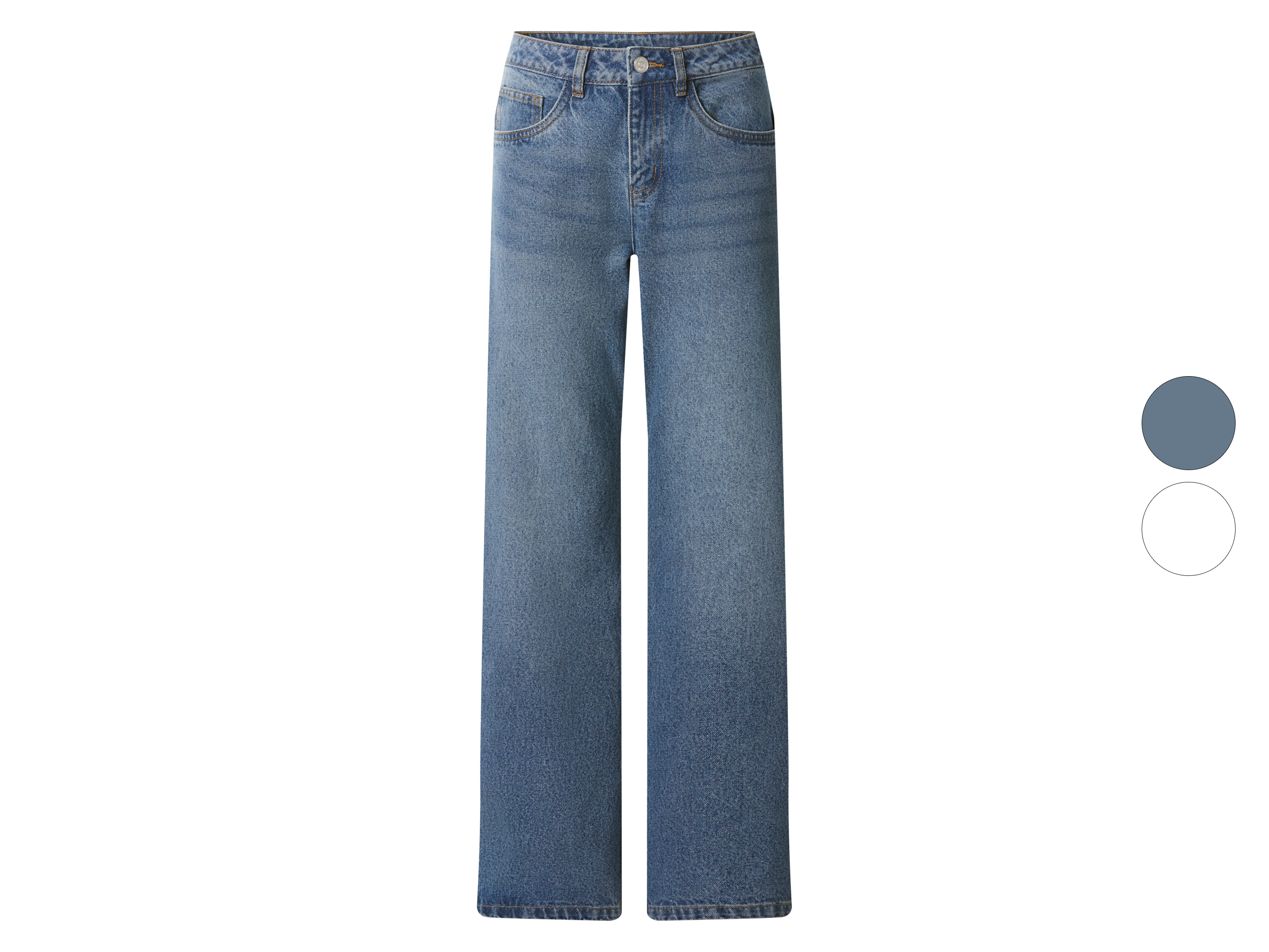ESMARA® Jeansy wide leg damskie z bawełną