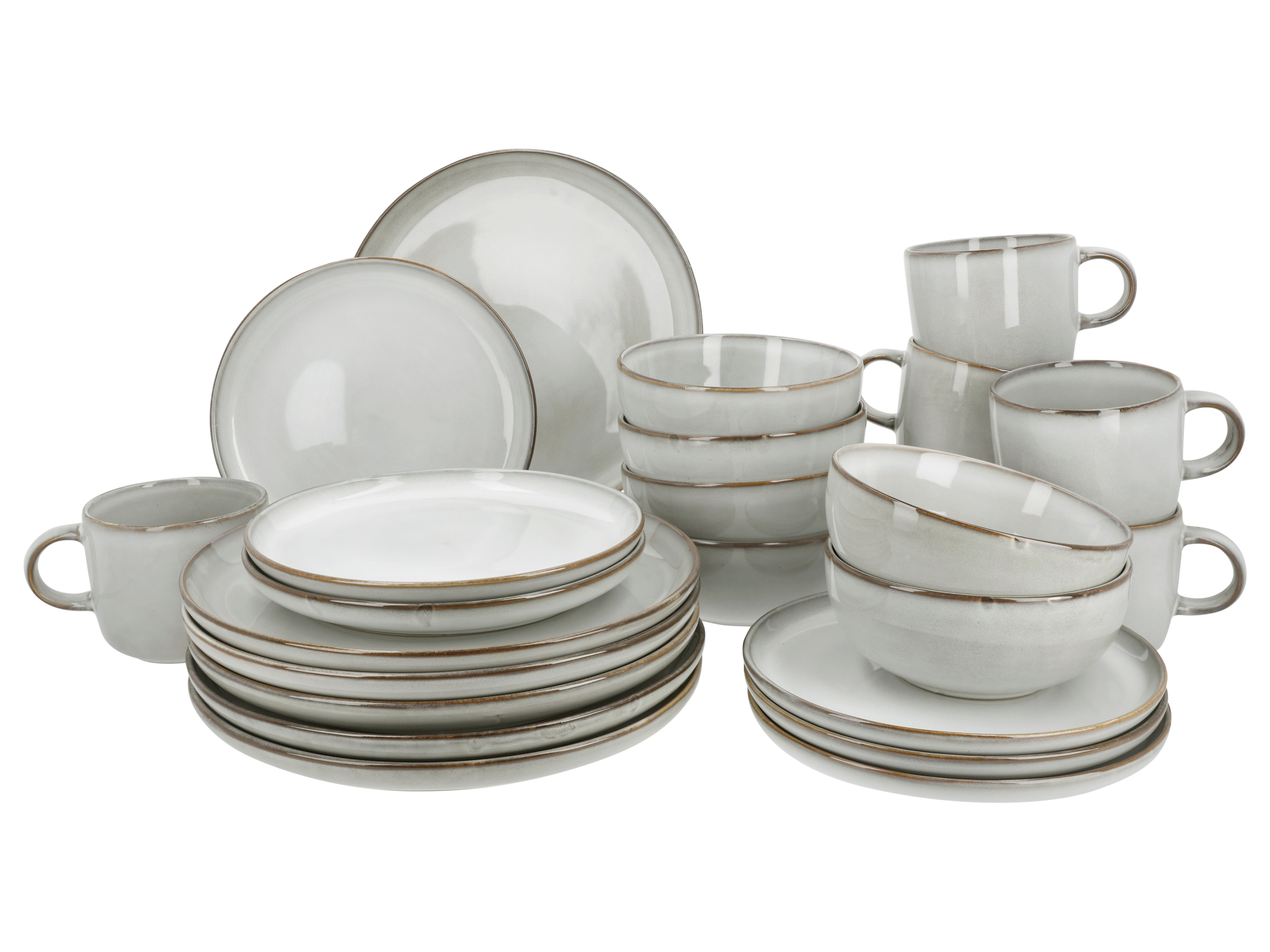 SILVERCREST® Zestaw naczyń, 24 elementy (Szary)