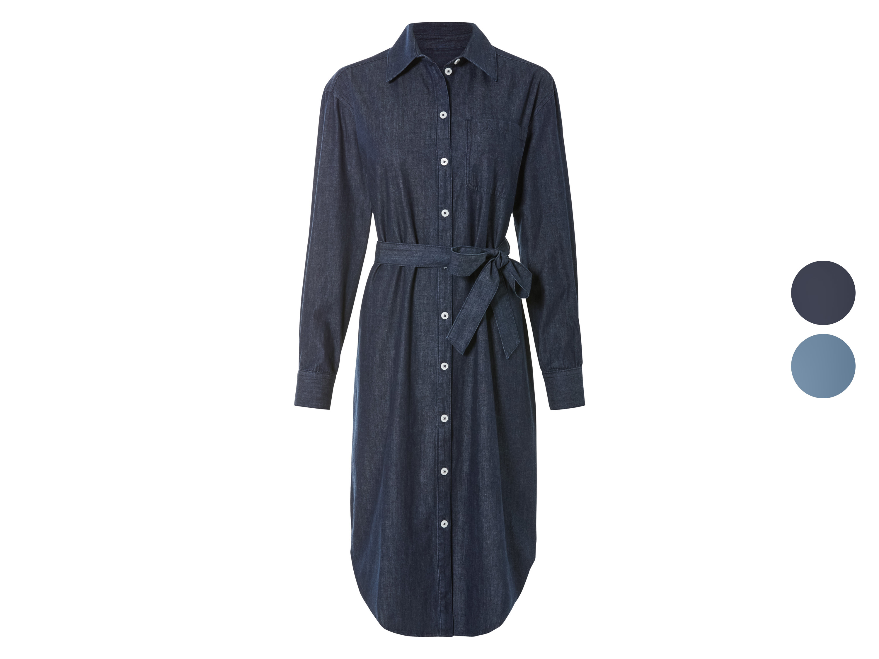 ESMARA® Sukienka jeansowa damska w stylu bluzki koszulowej