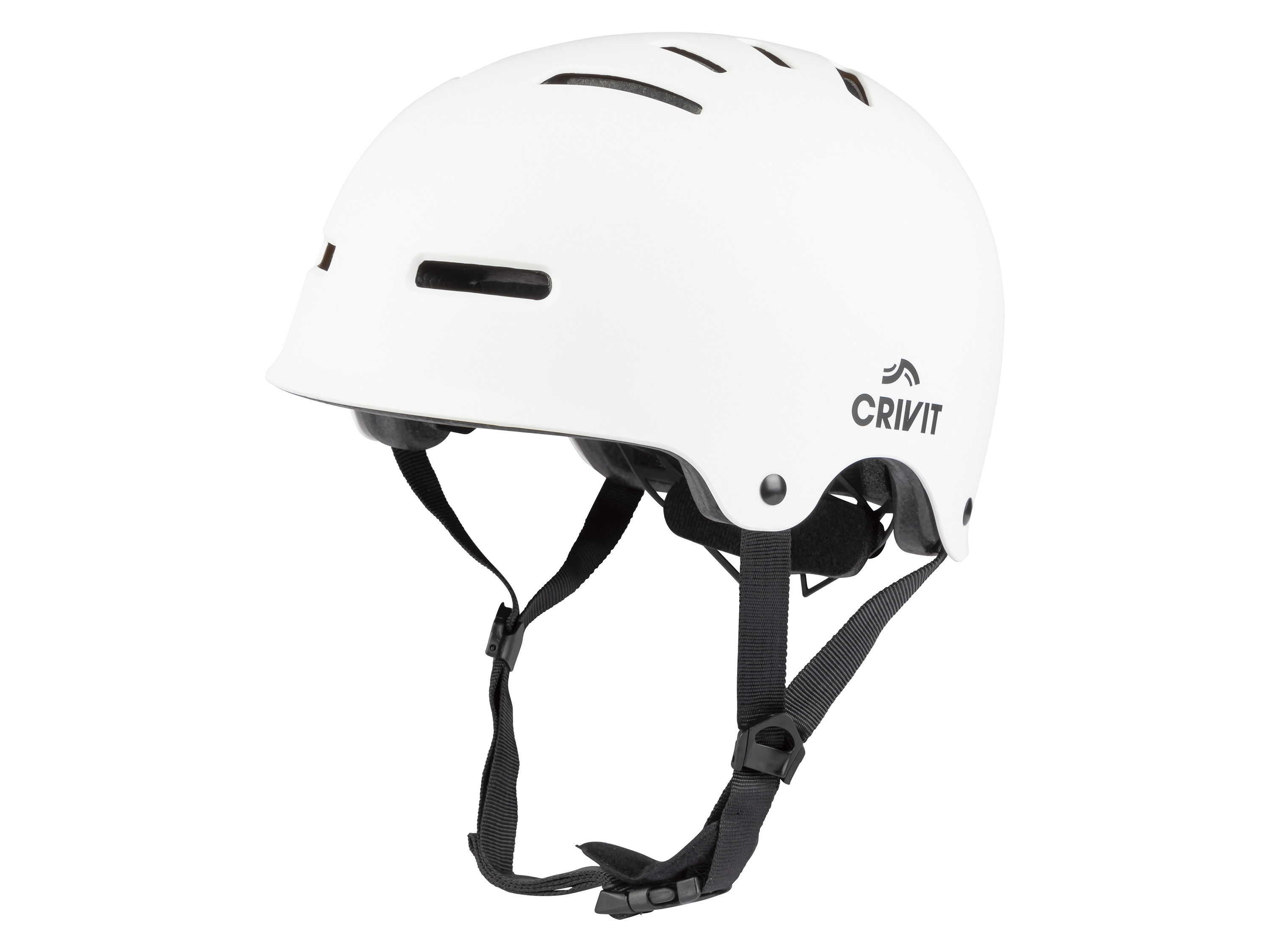 CRIVIT Kask dziecięcy do jazdy na rolkach, z diodami LED (biała, L/XL)