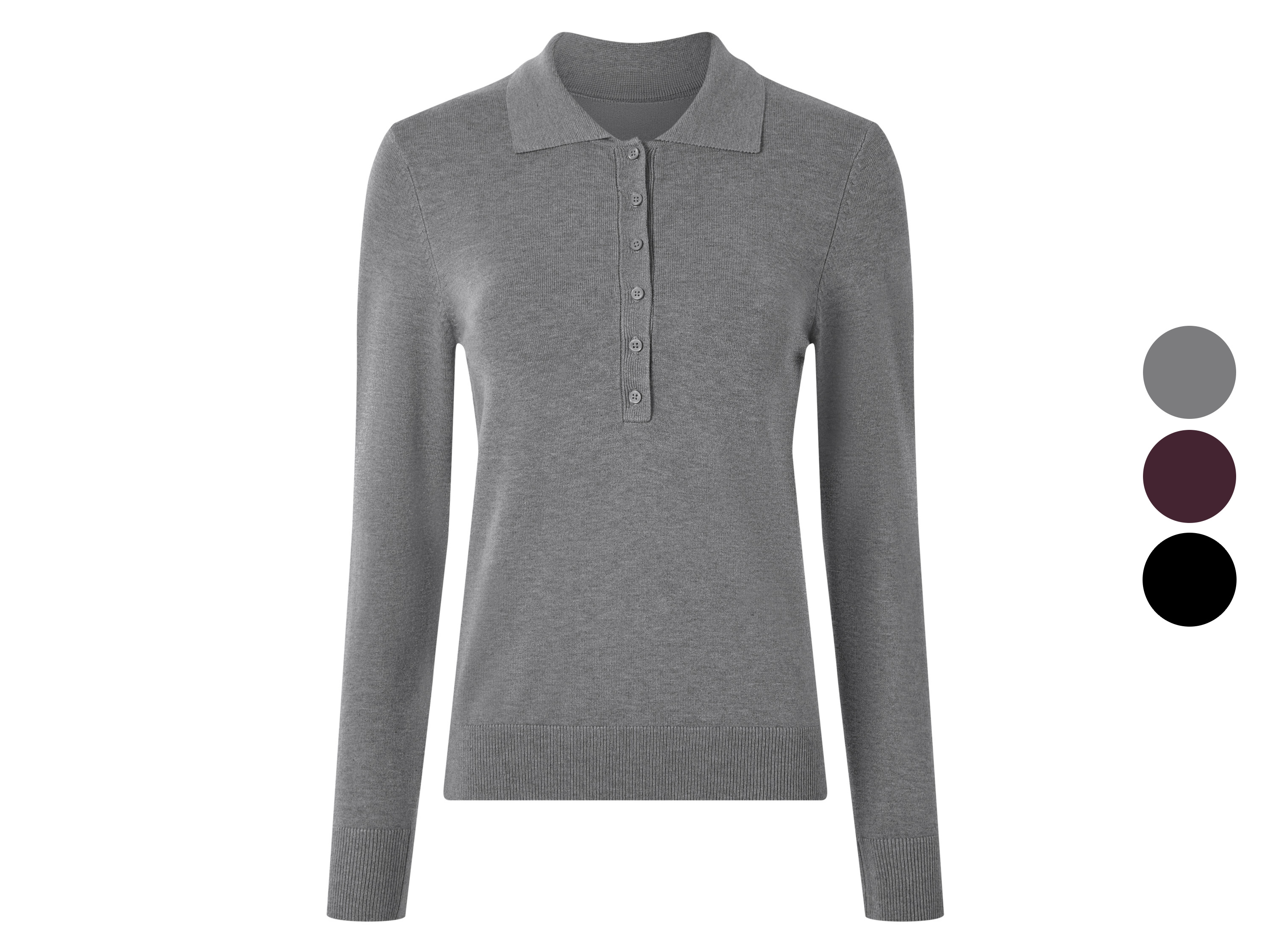 ESMARA® Sweter polo z cienkiej dzianiny z wiskozą