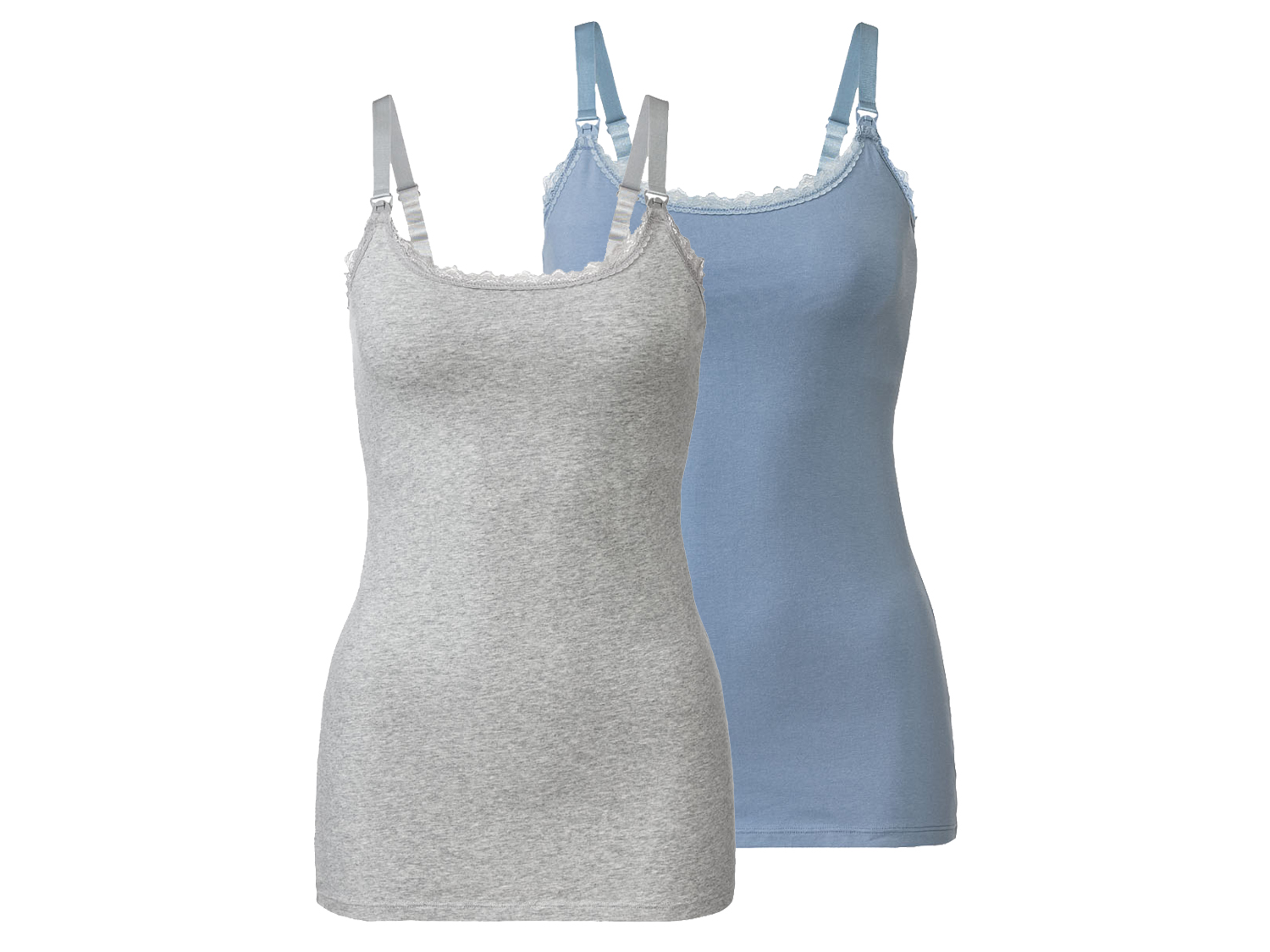 ESMARA® Topy do karmienia z bawełny organicznej, 2 sztuki 