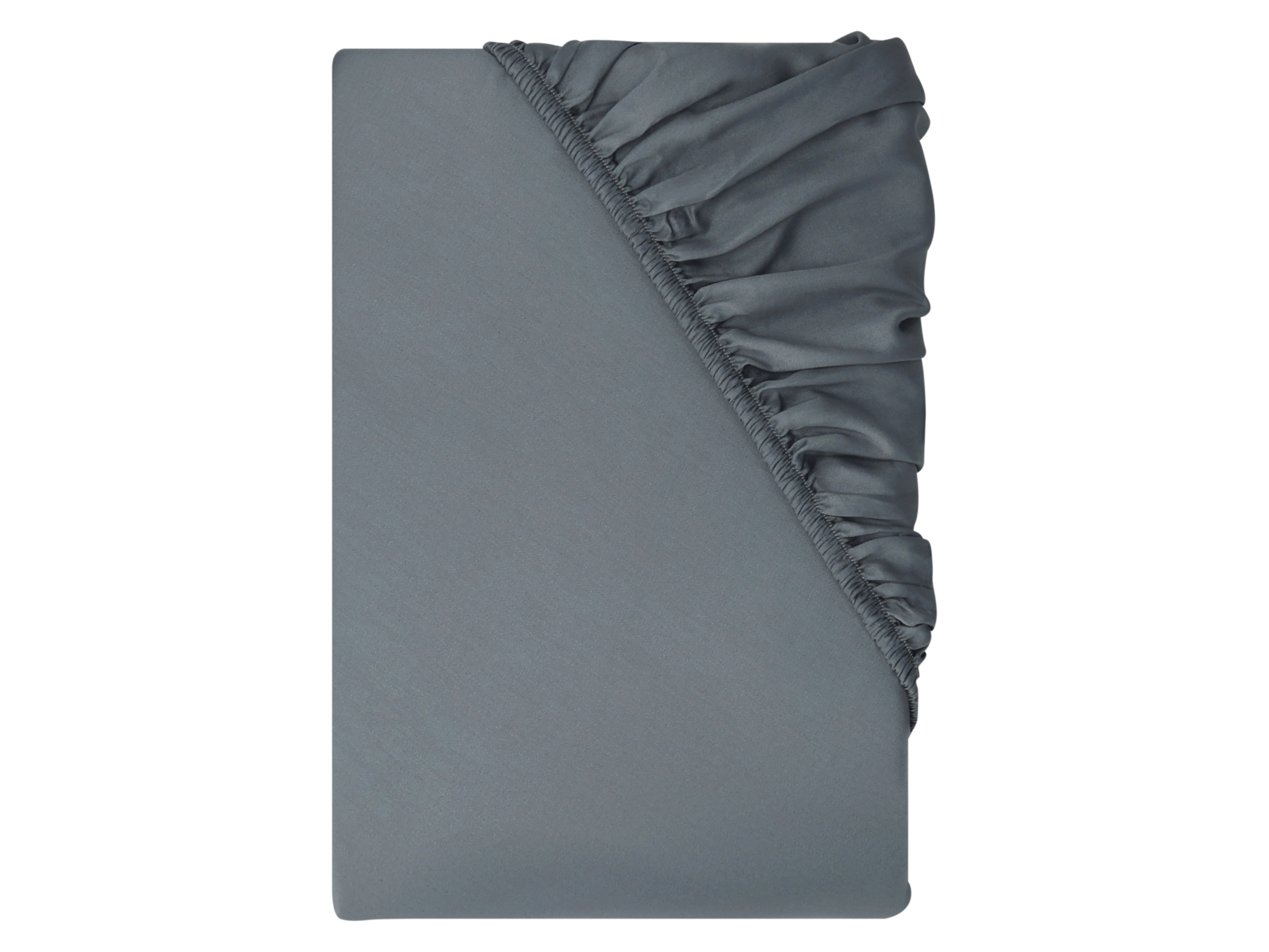 LIVARNO® Prześcieradło z bawełny satynowej z gumką, 140-160 x 200 cm (Antracytowy)