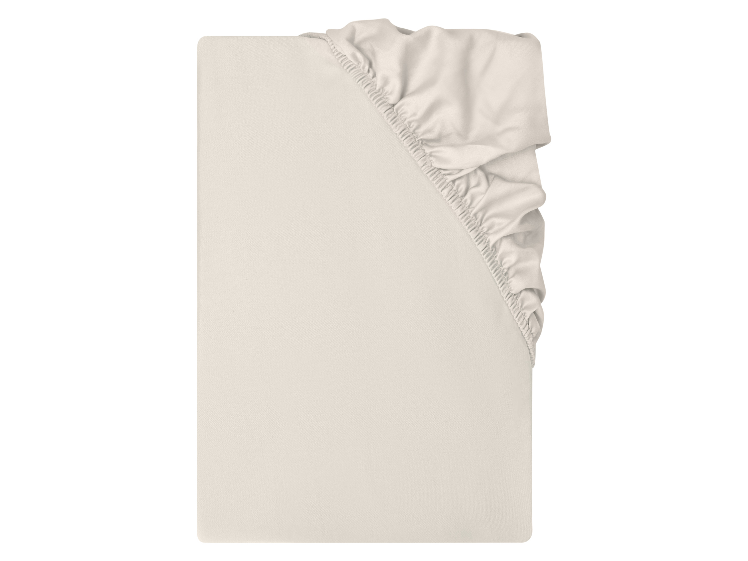 LIVARNO® Prześcieradło z gumką satynowe, 140-160 x 200 cm (Beżowy)