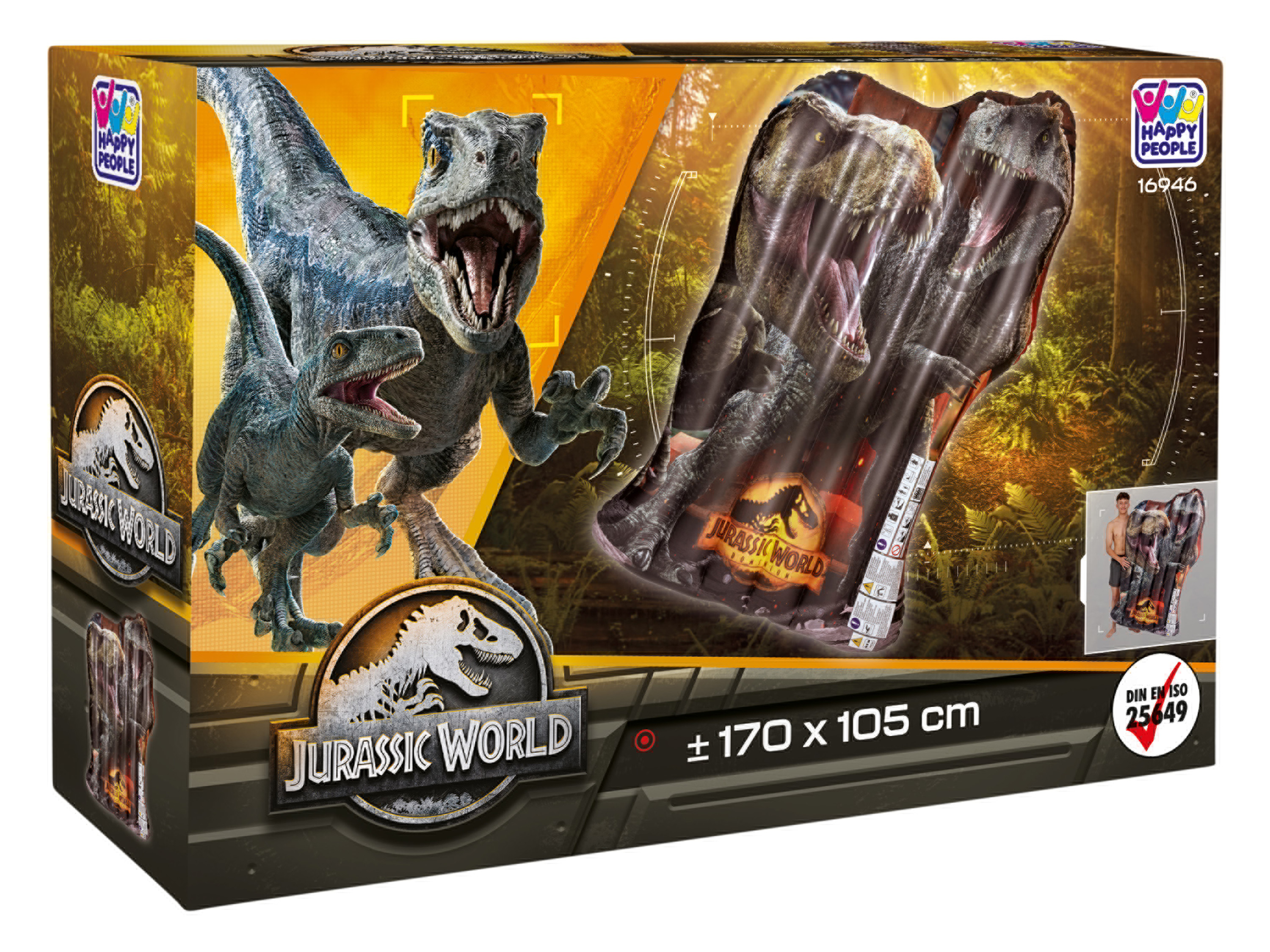 JURASSIC WORLD Materac dmuchany XXL Floater, 170 x 105 cm