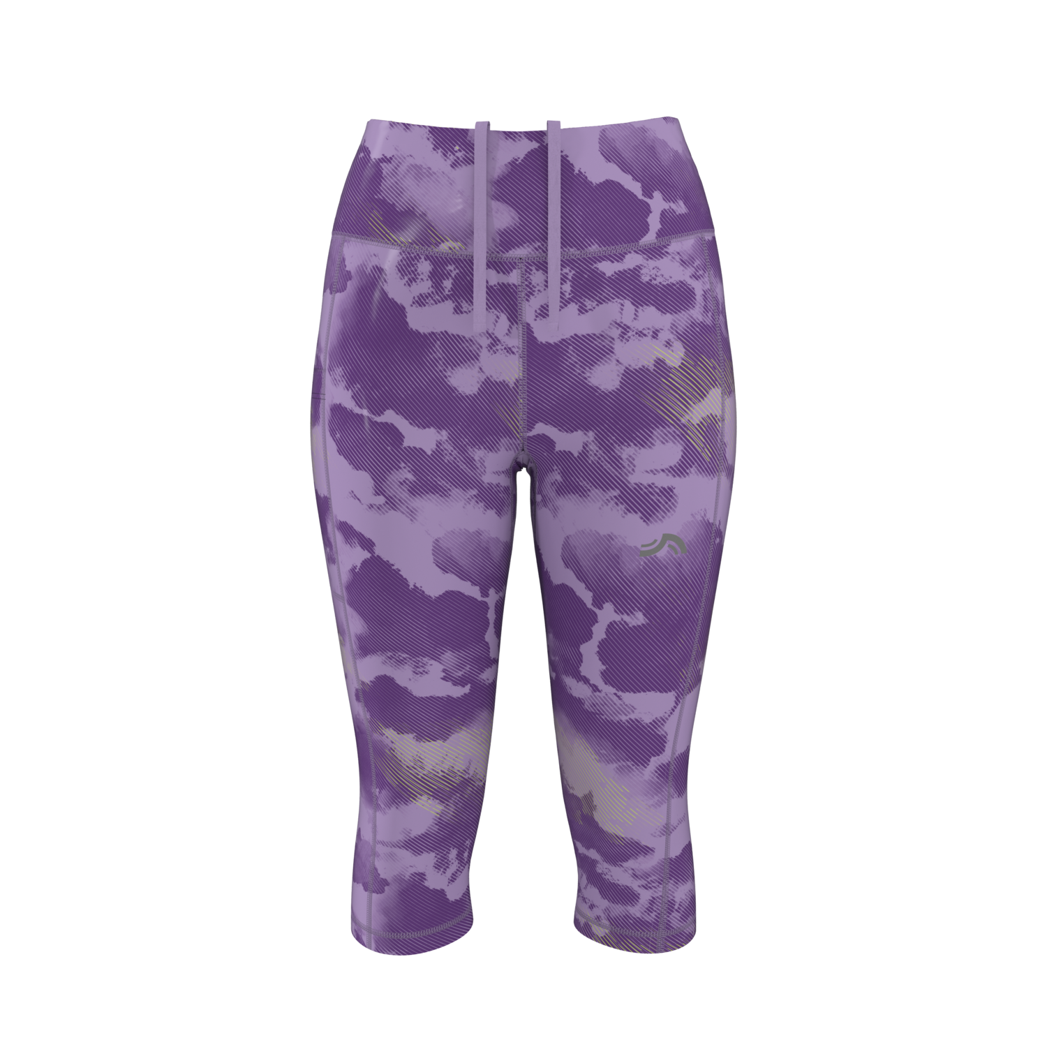 CRIVIT Legginsy capri funkcyjne damskie, z kieszenią na telefon (Wzorzysty, M(40/42))