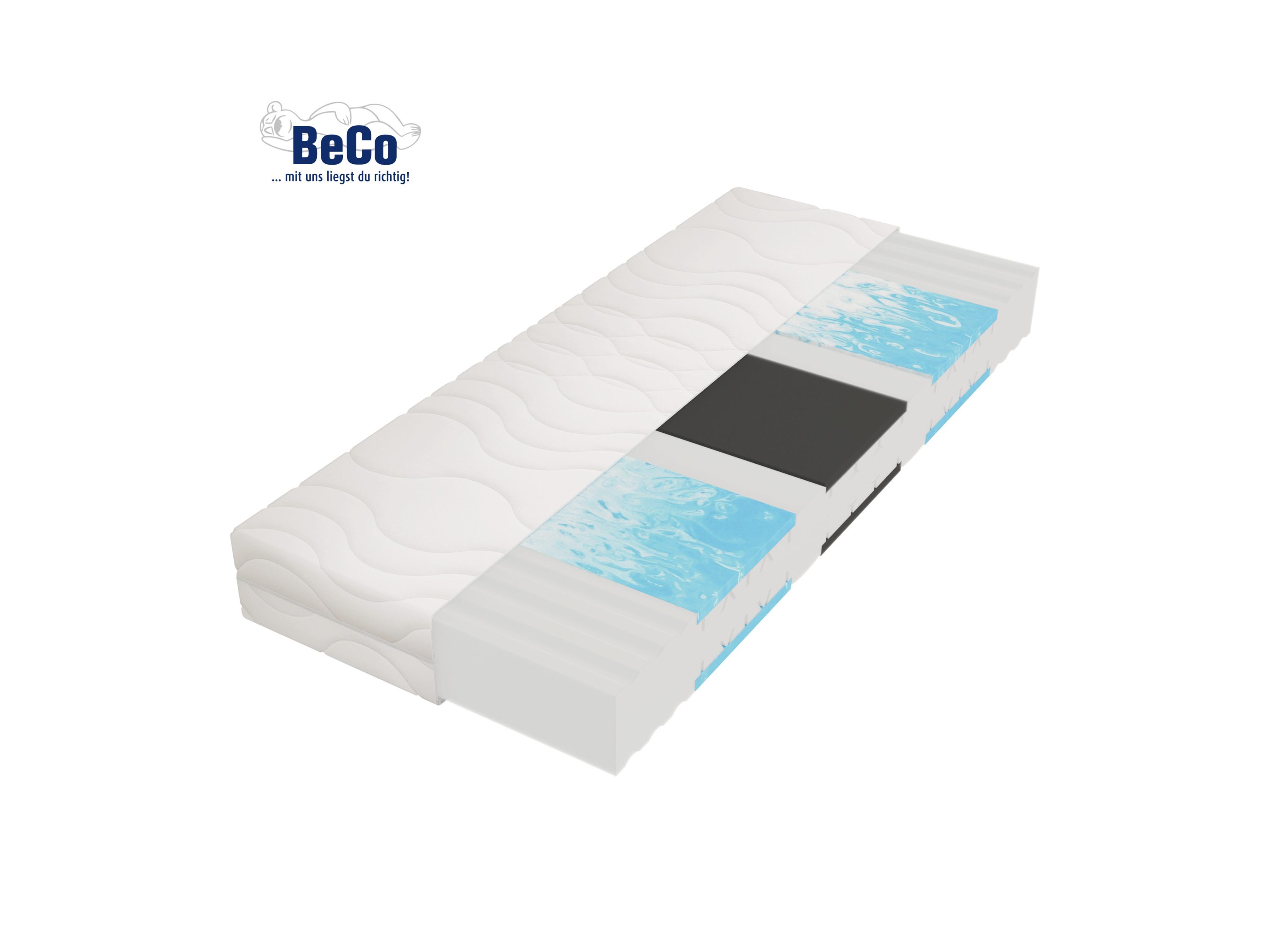 BeCo 7-strefowy materac z pianki komfort, Medibett Top, stabilny kształt, oddychający (H3, 140 x 200 cm)