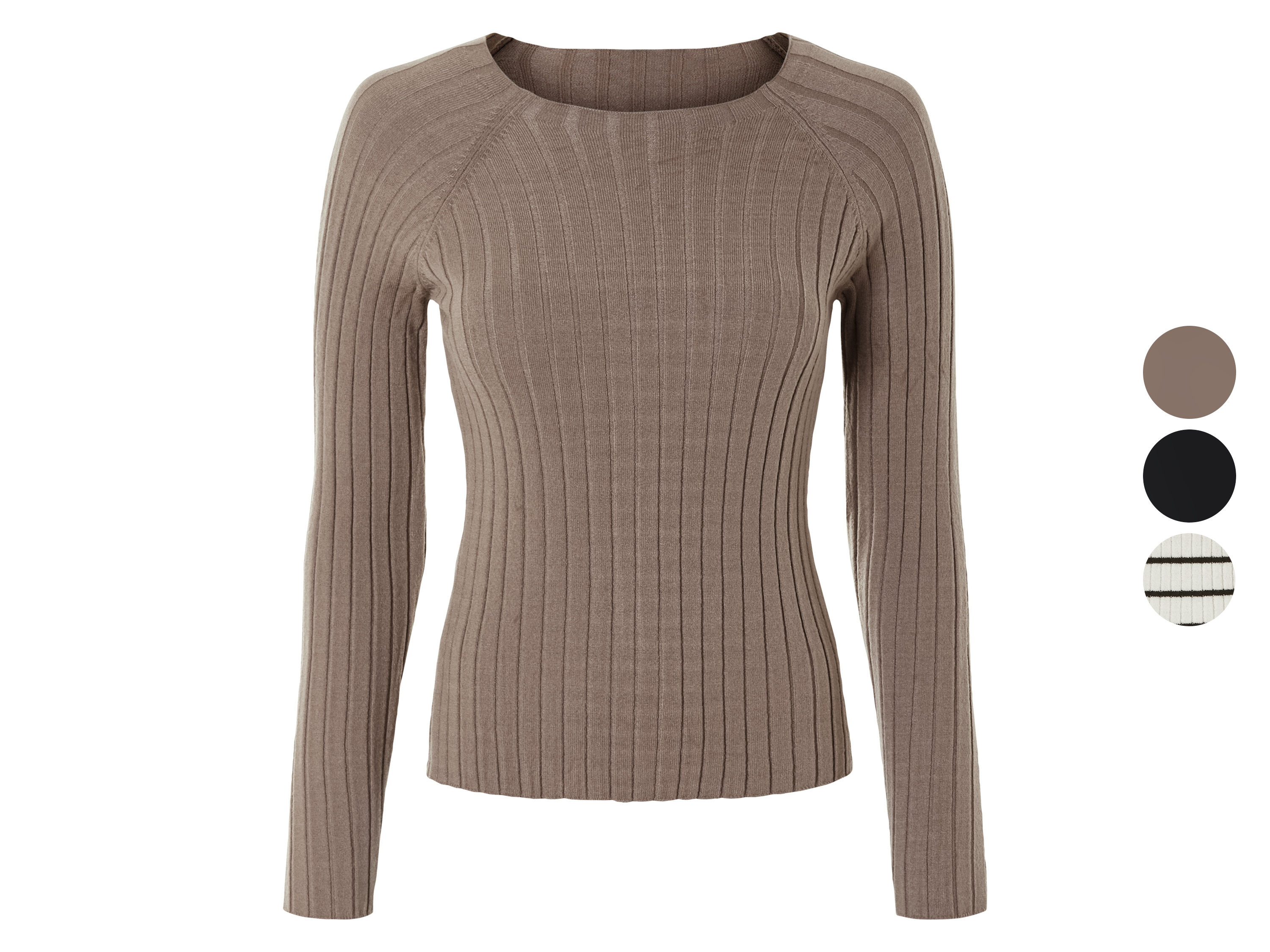 ESMARA® Sweter damski z dzianiny prążkowanej