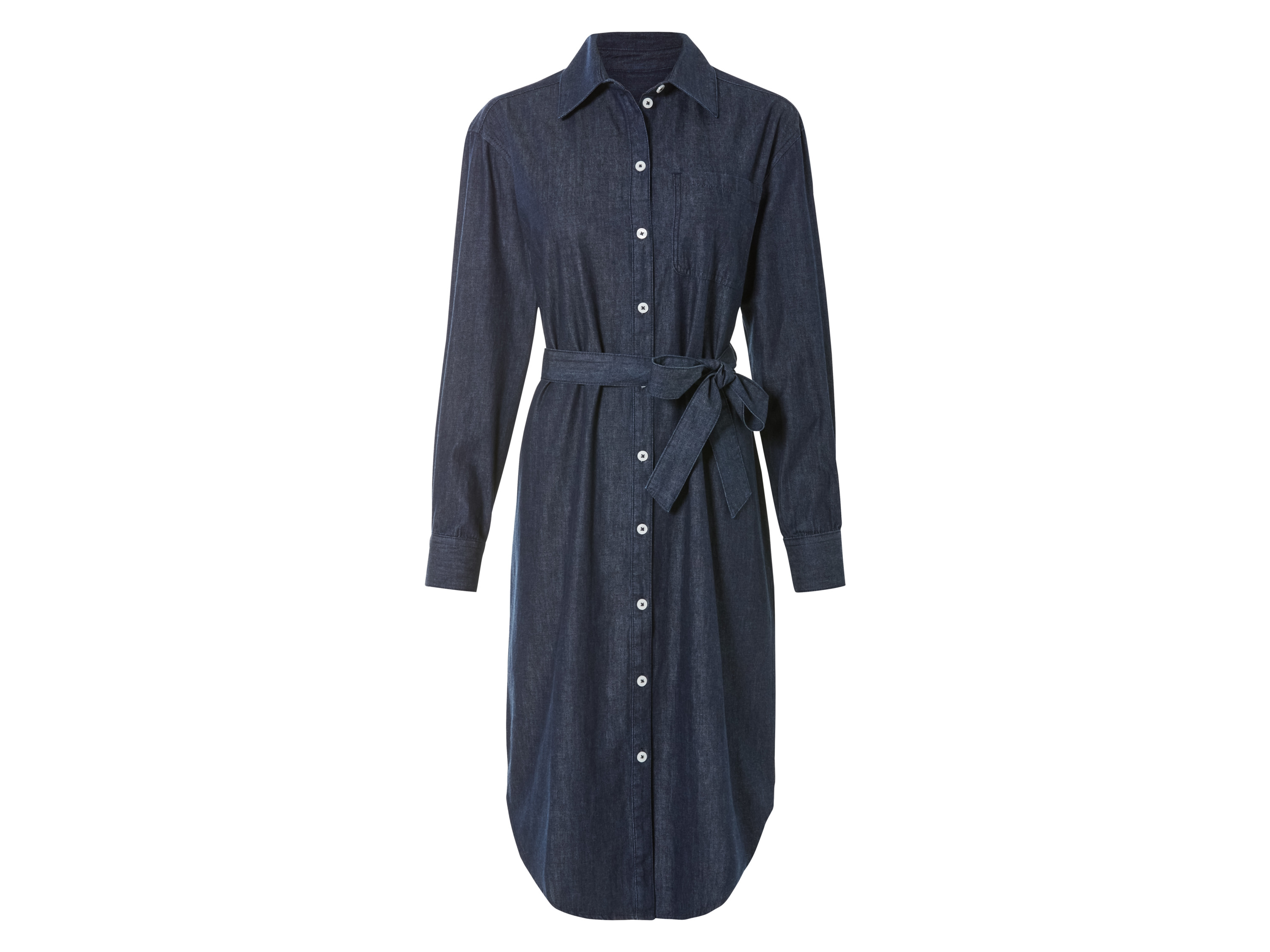 ESMARA® Sukienka jeansowa damska w stylu bluzki koszulowej 