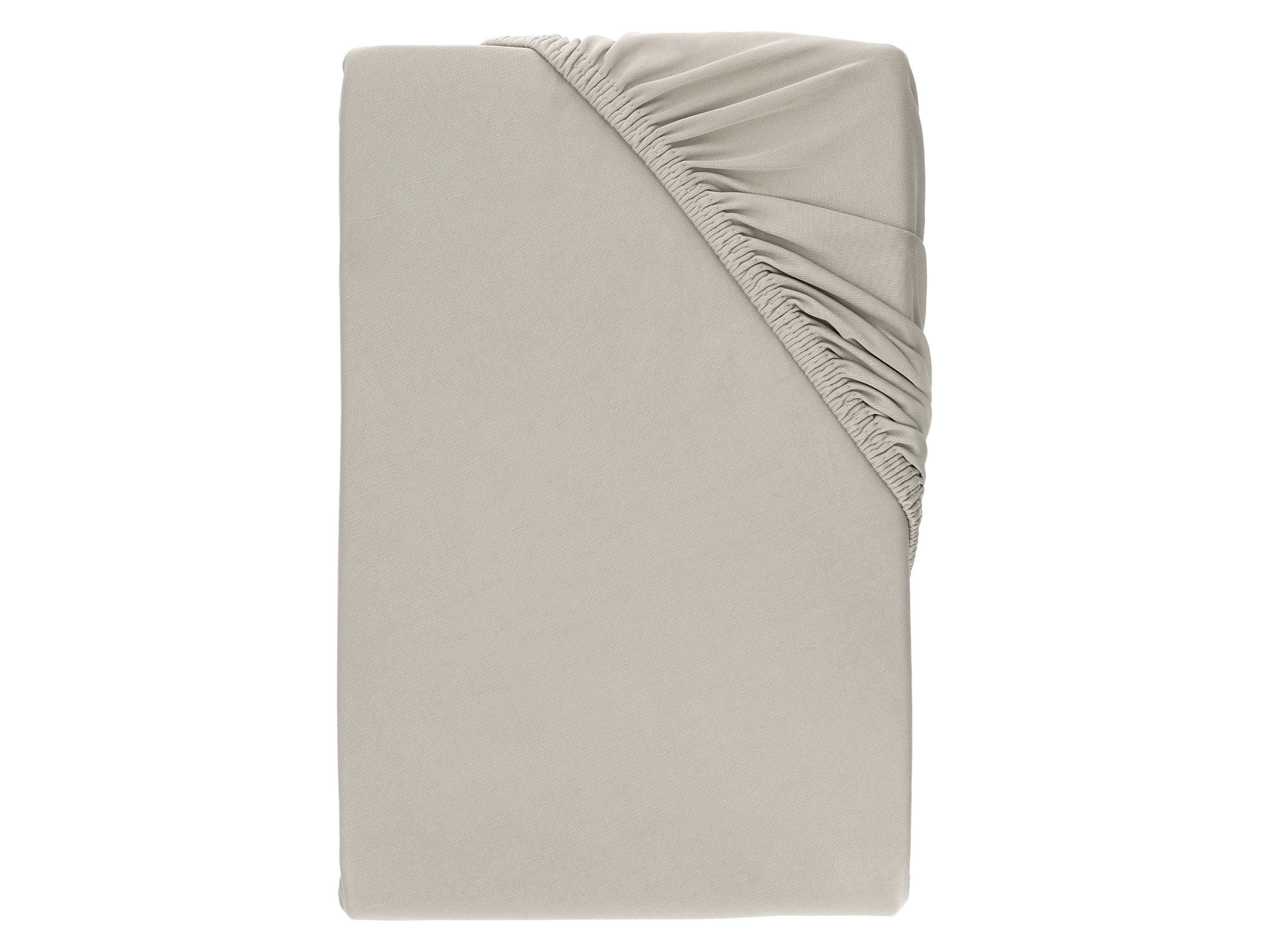 LIVARNO® Prześcieradło z gumką z dżerseju z mikrowłókna, 140-160 x 200 cm (Beżowy)