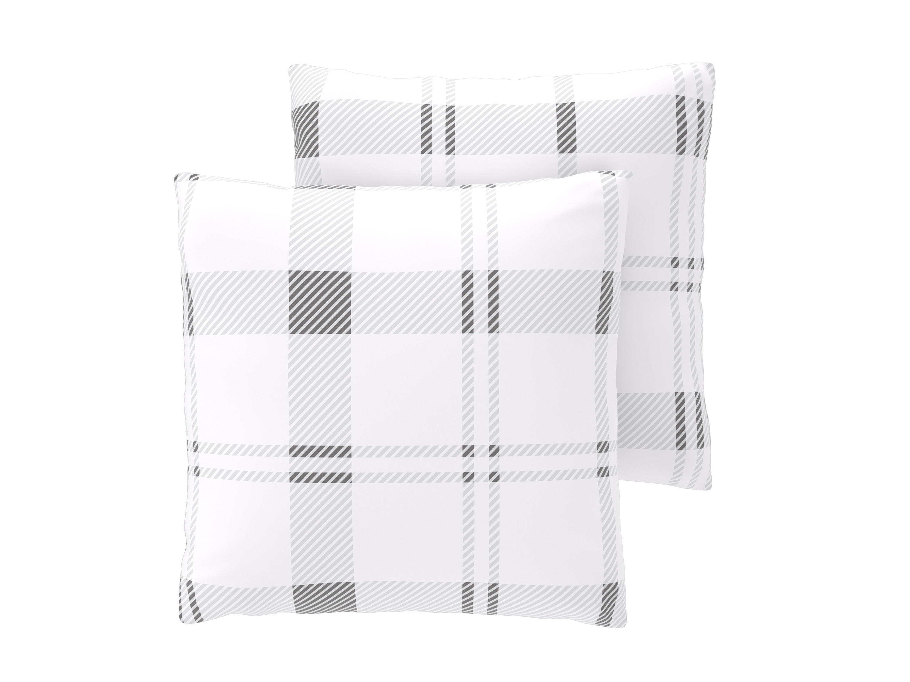 LIVARNO® Poszewki lud dwustronne poszewki na poduszki z delikatnej flaneli, 40 x 40 cm, 2 sztuki (W kratkę)