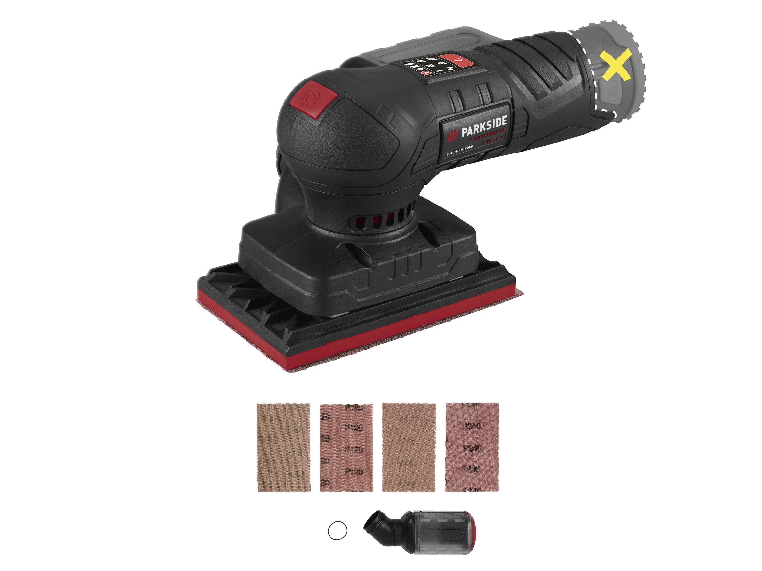 PARKSIDE PERFORMANCE® Akumulatorowa szlifierka mimośrodowa 12 V PAESP 12-Li A2 / oscylacyjna PASSP 12-Li A2 (bez akumulatora – bez ładowarki) (Szlifie