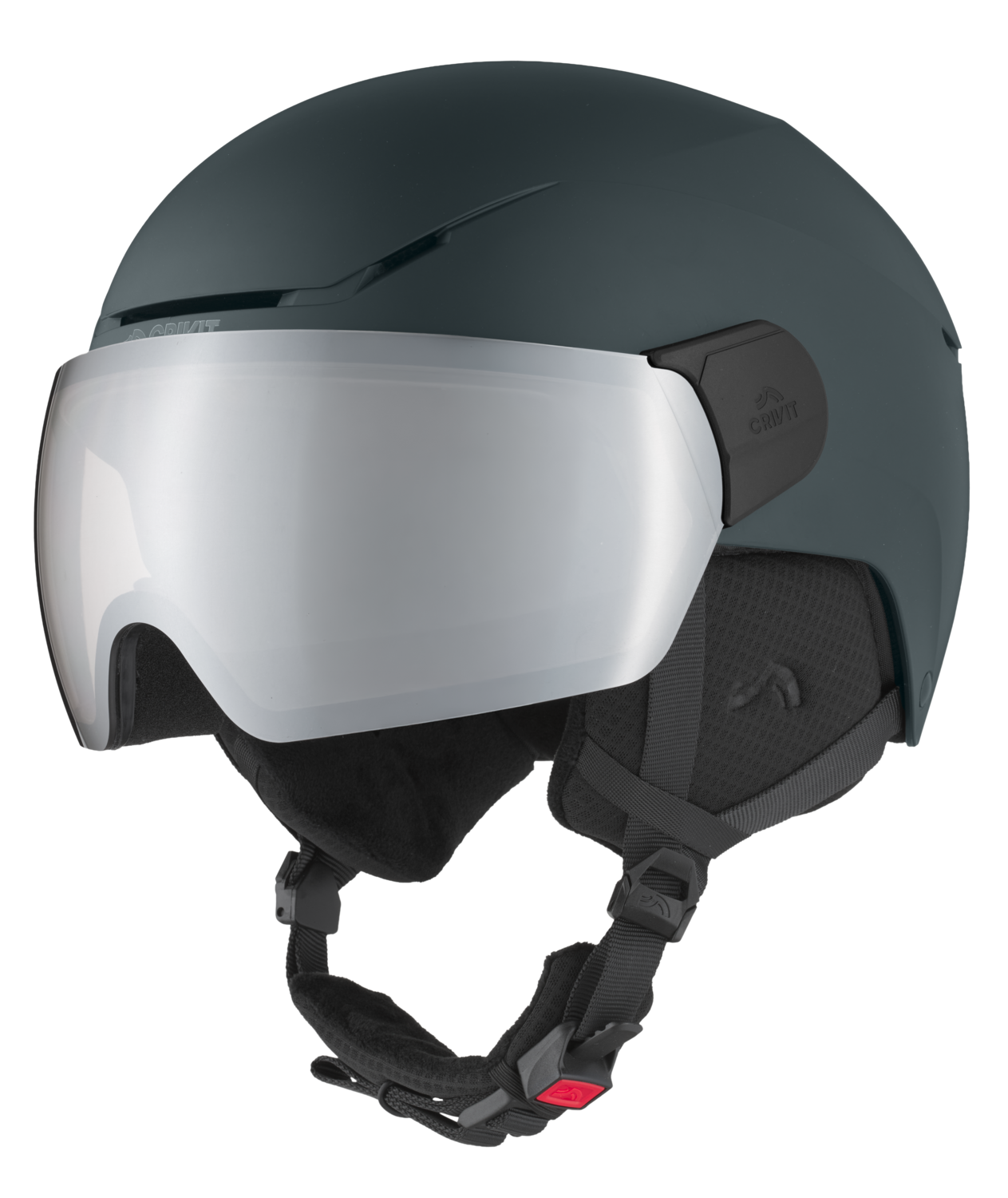 CRIVIT Kask narciarski i snowboardowy z samozaciemniającym się wizjerem (L/XL, Ciemnoszary)