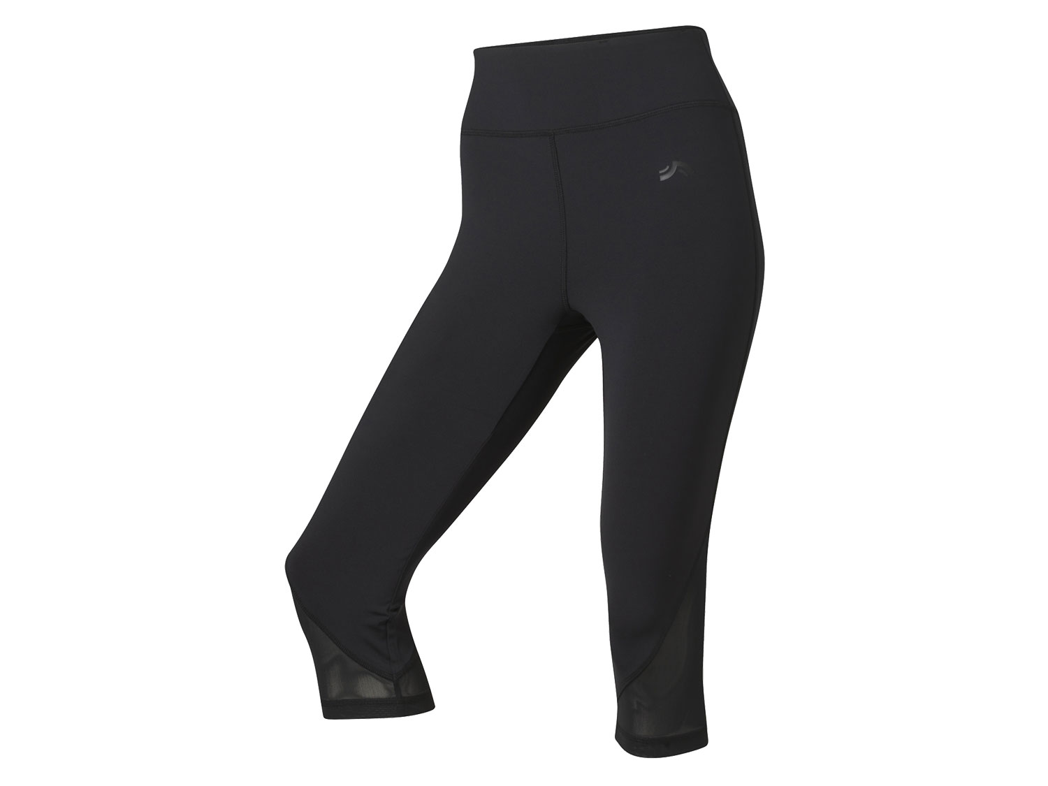CRIVIT Legginsy sportowe damskie 3/4 (Czarny, XS (32-34))