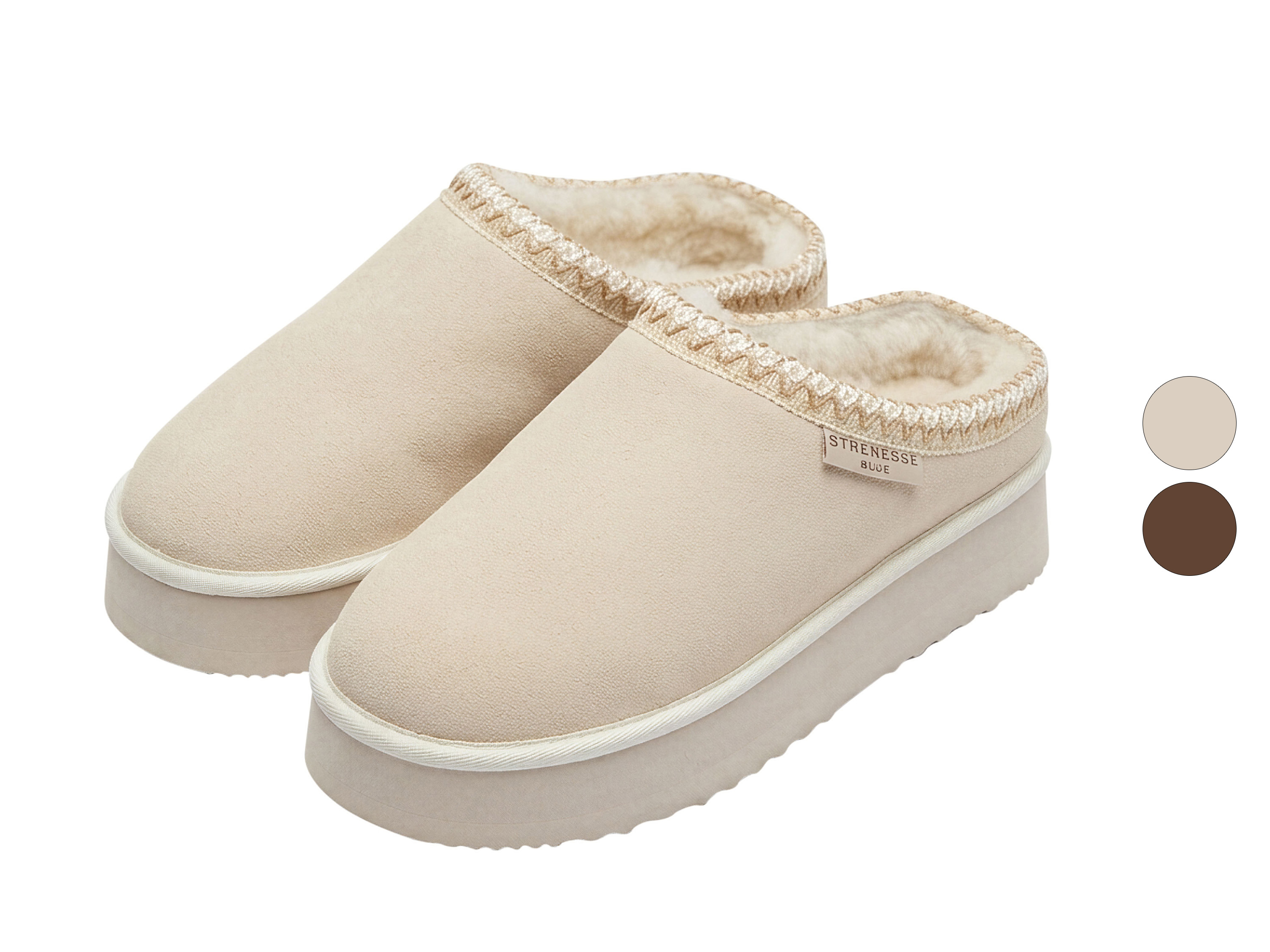 STRENESSE BLUE Ocieplane skórzane buty mule