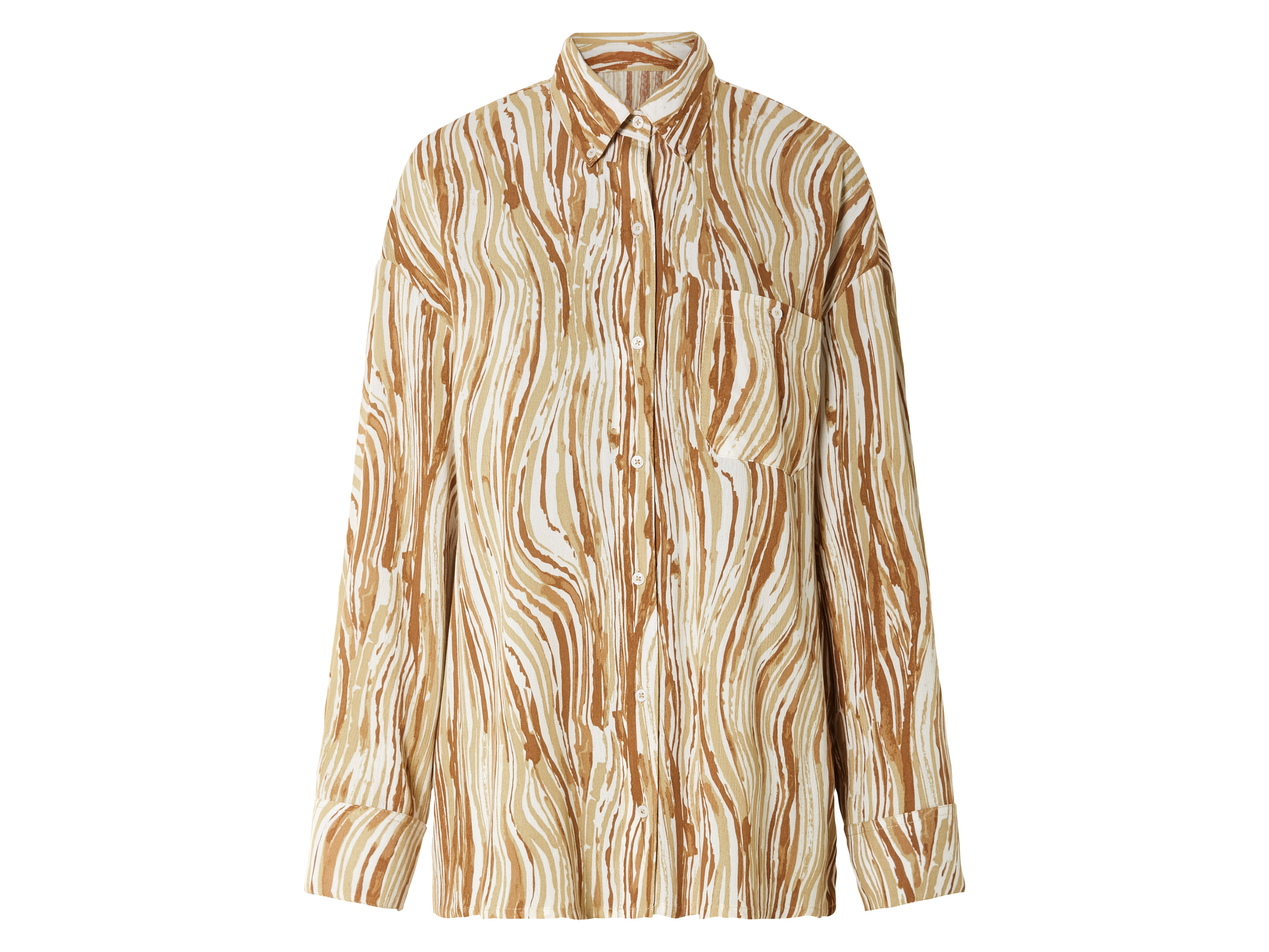 ESMARA® Bluza damska oversize z zapinanym kołnierzem 