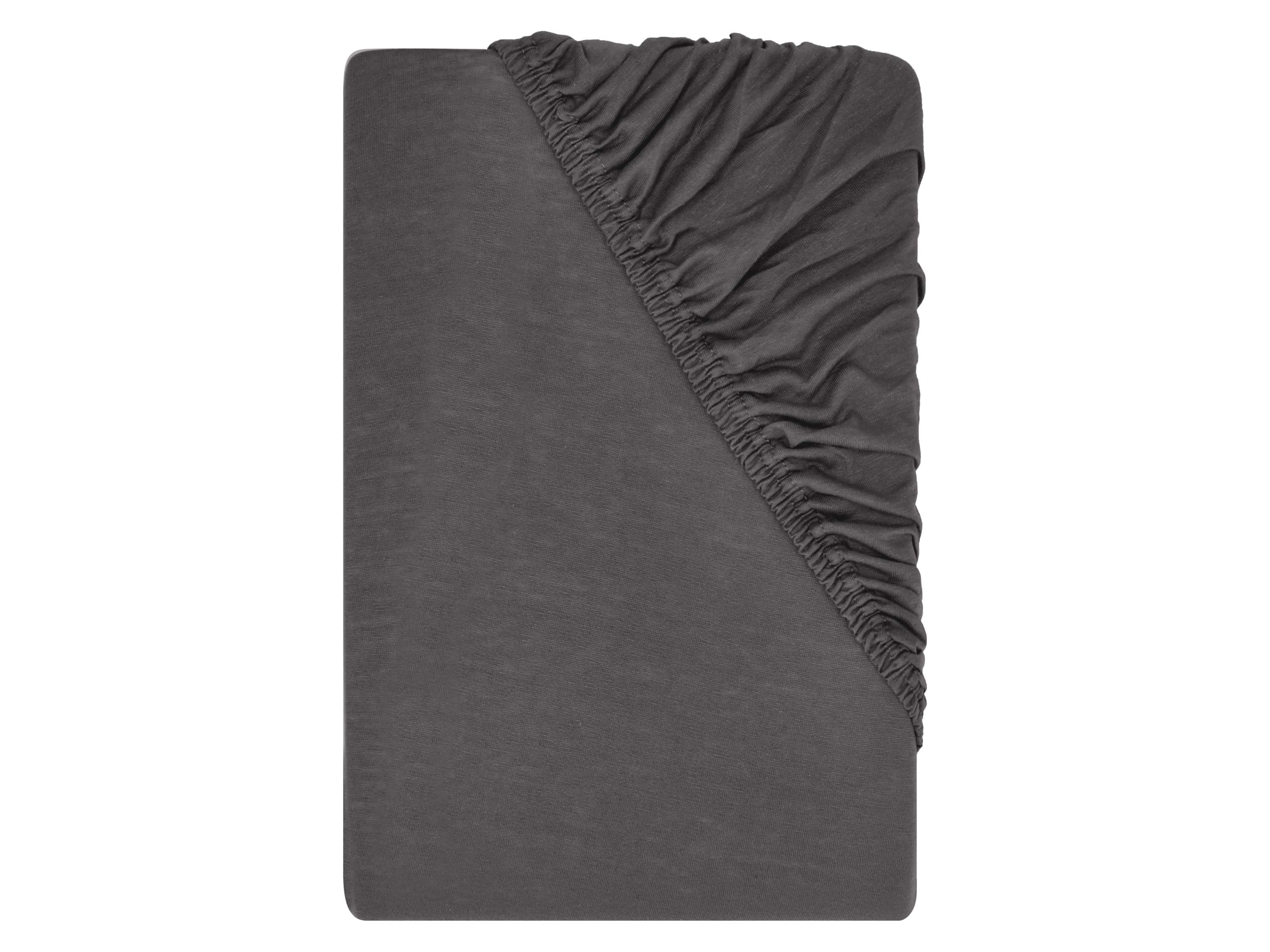 LIVARNO® Prześcieradło dżersejowe z gumką, 90-100 x 200 cm (Ciemnoszary)