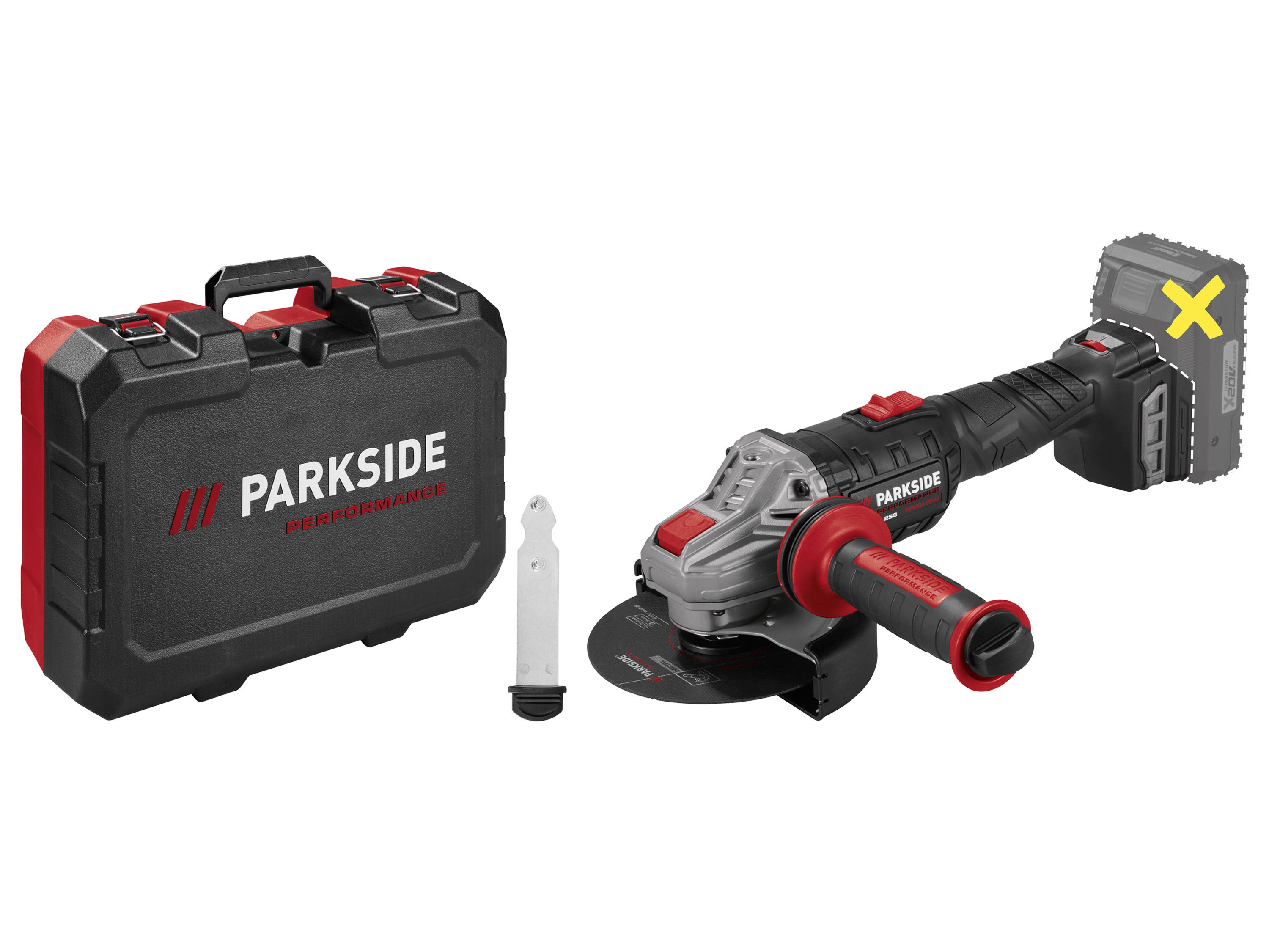 PARKSIDE PERFORMANCE® Akumulatorowa szlifierka kątowa 20 V, PPWSA 20-Li A1 (bez akumulatora i ładowarki)