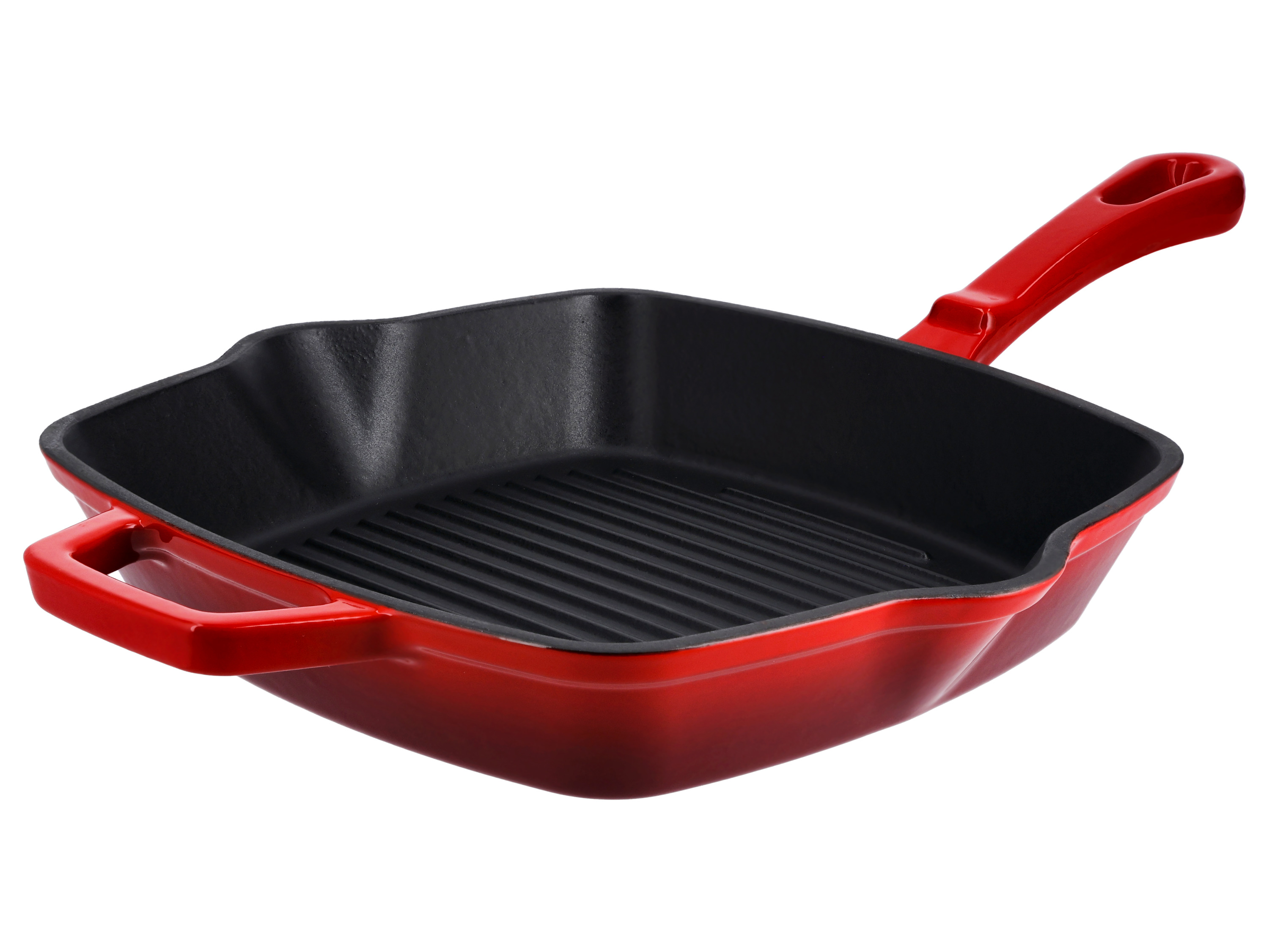 SILVERCREST® Żeliwna patelnia grillowa lub Żeliwna patelnia  (Czworokątny, Czerwony)