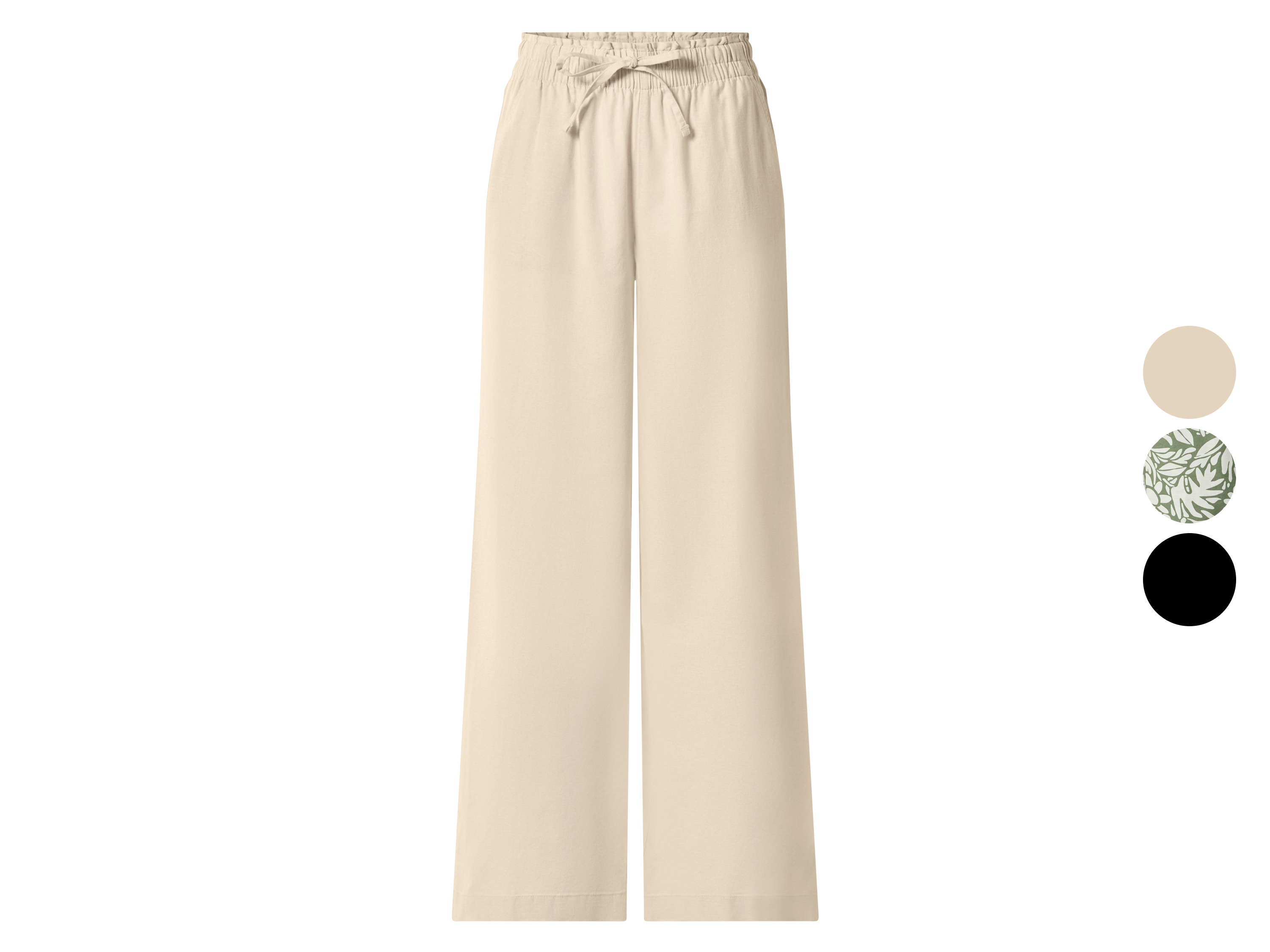 ESMARA® Spodnie wide leg damskie z lnem