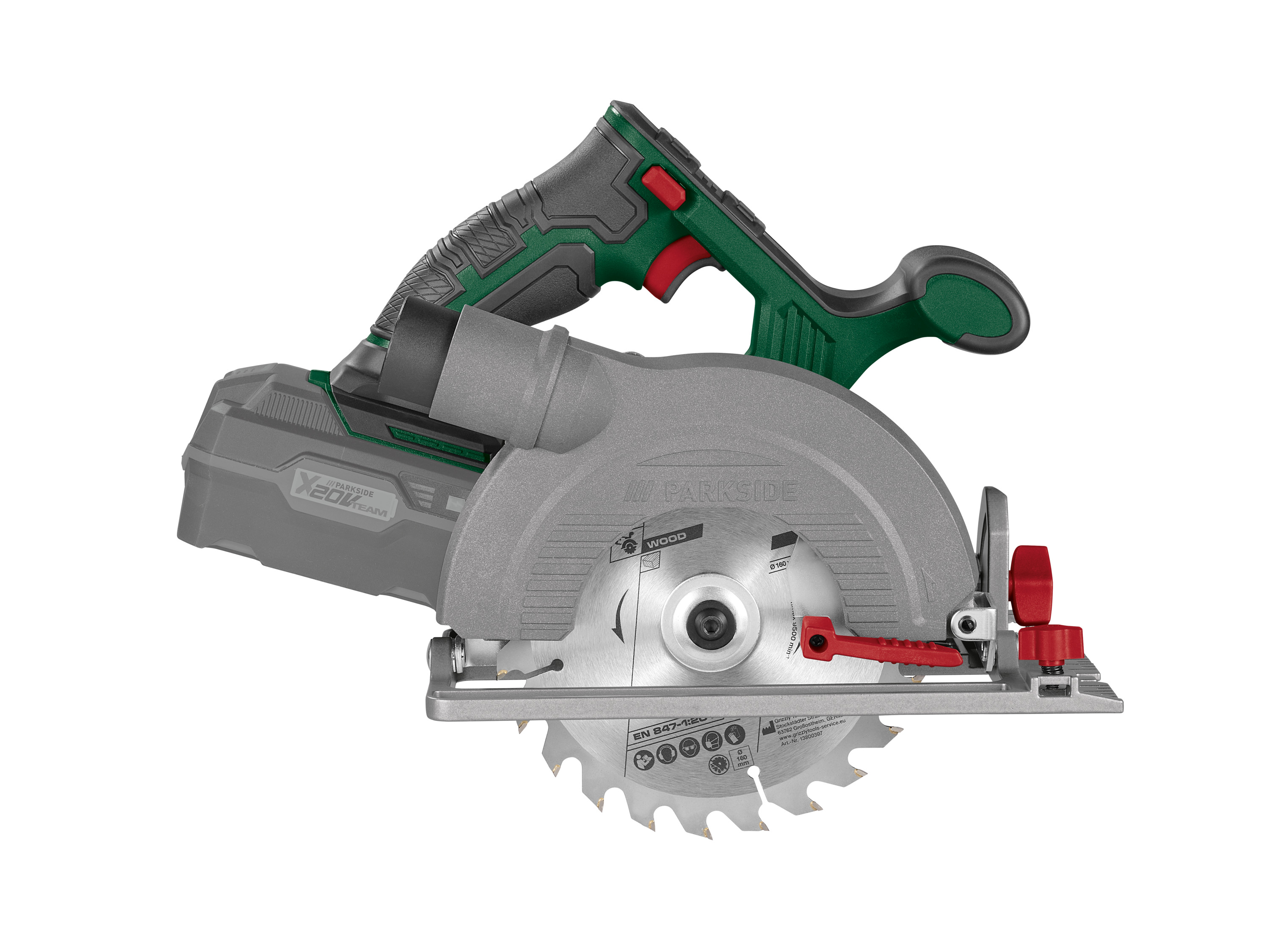 PARKSIDE® Akumulatorowa pilarka tarczowa, 20 V, PHKSA 20-Li C4 (bez akumulatora i ładowarki)