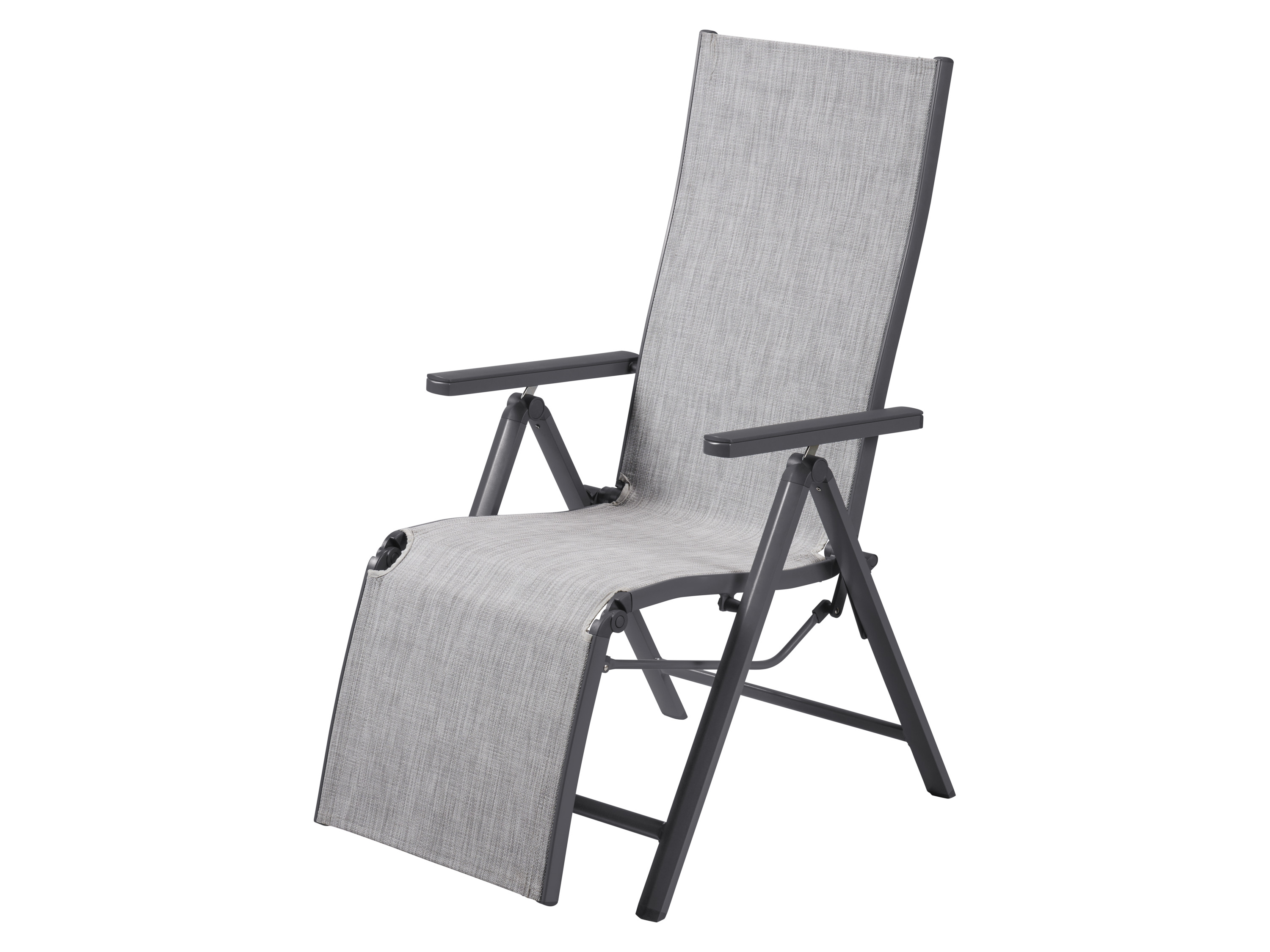 LIVARNO® Fotel aluminiowy składany Houston, antracyt/ jasnoszary