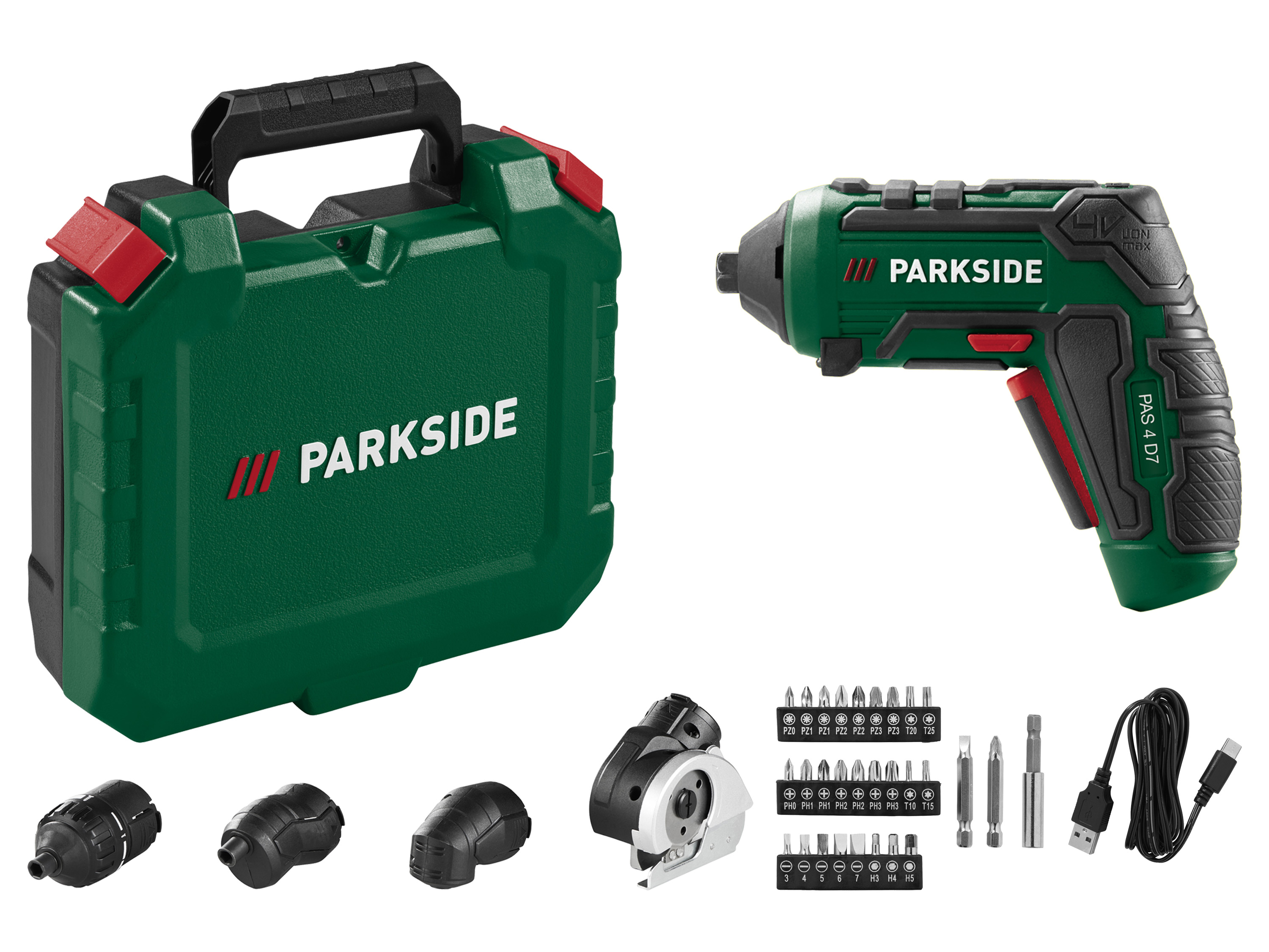 PARKSIDE® Akumulatorowa wkrętarka, 4 V, PAS 4 D7 (z akumulatorem bez zasilacza)