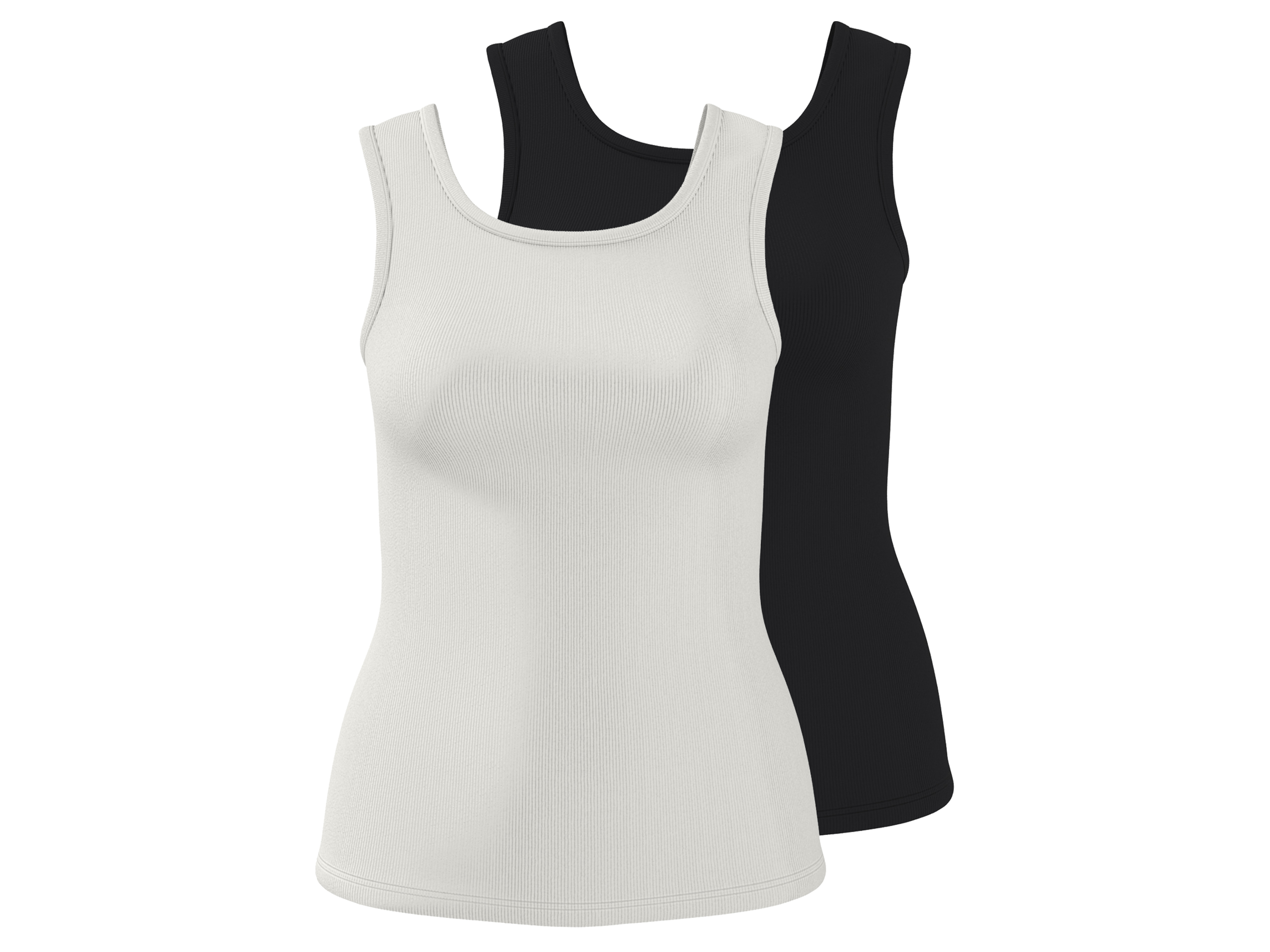 ESMARA® Topy damskie z biobawełną, 2 sztuki 