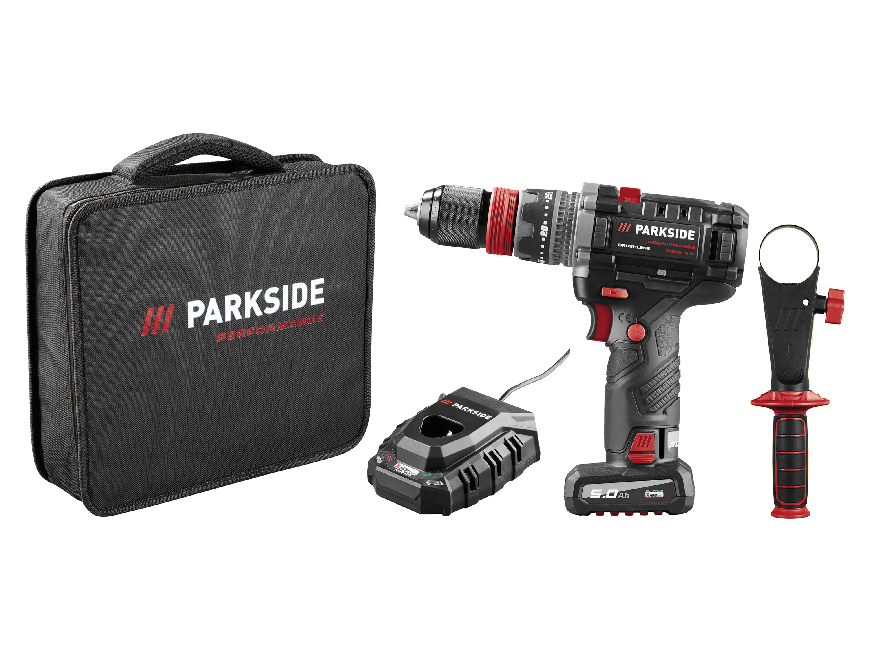 PARKSIDE PERFORMANCE® Zestaw Akumulatorowa wiertarko-wkrętarka 12 V, PPBSSA 12 A1 (z akumulatorem i ładowarką)