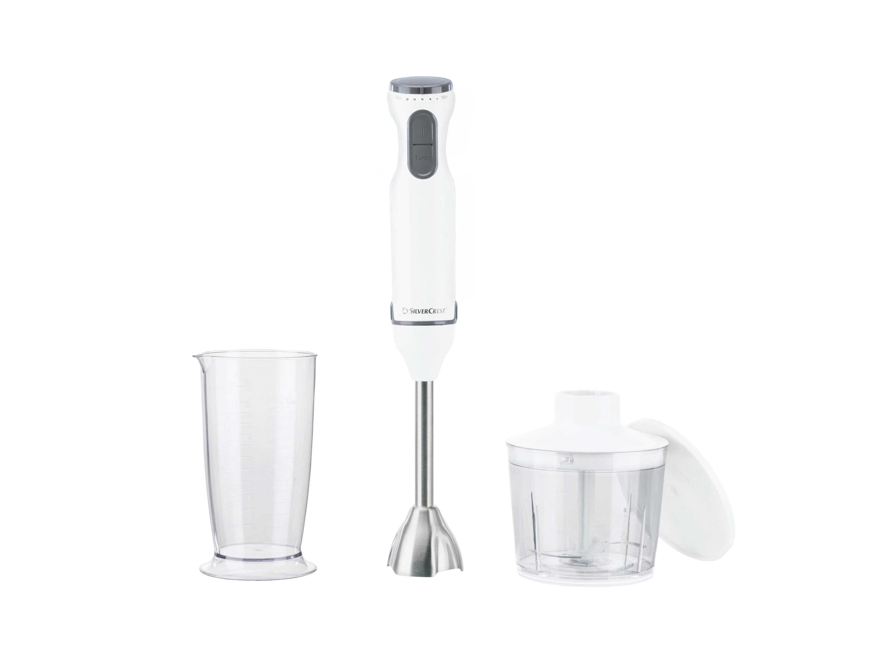 SILVERCREST® Blender ręczny z rozdrabniaczem, 600 W , SSMS 600 G7 (Biały)