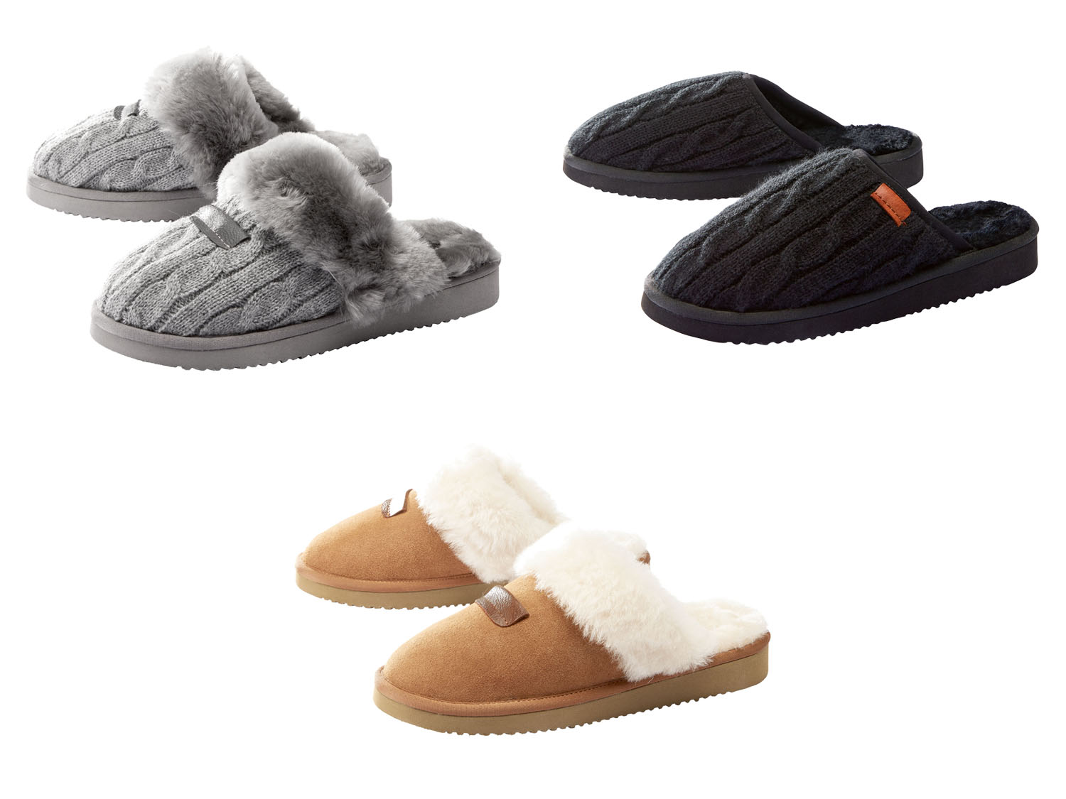 ESMARA® Kapcie damskie ze skóry jagnięcej