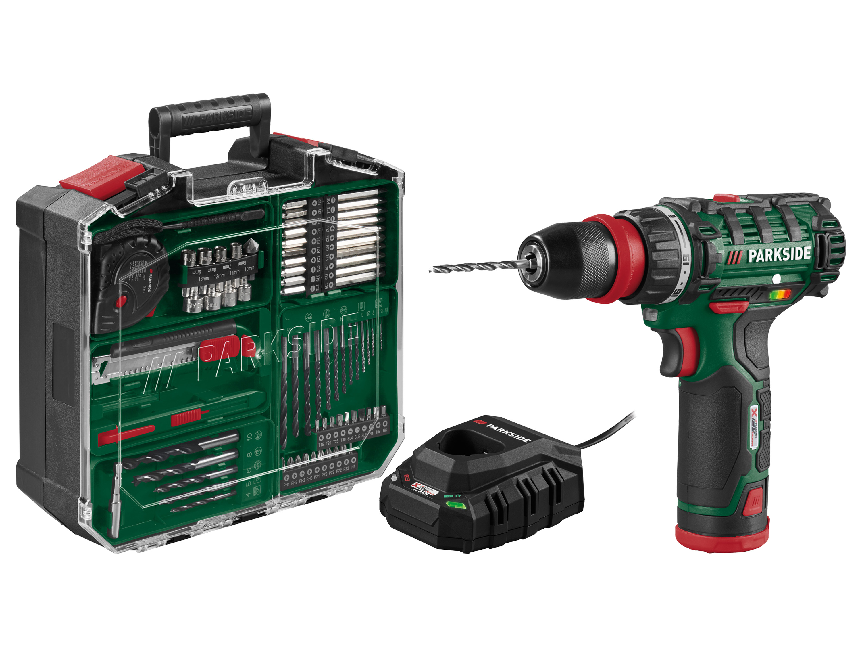 PARKSIDE® Akumulatorowa wiertarko-wkrętarka 12 V, PBSA 12 F5 (z akumulatorem i ładowarką)