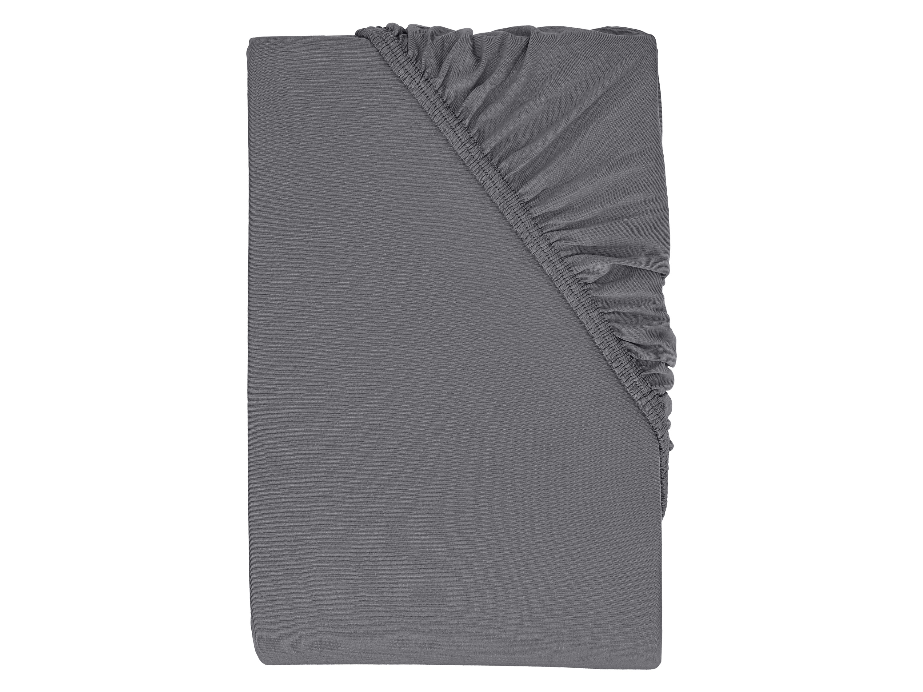 LIVARNO® Prześcieradło z dżerseju z gumką, 140-160 x 200 cm (Jasnoszary)