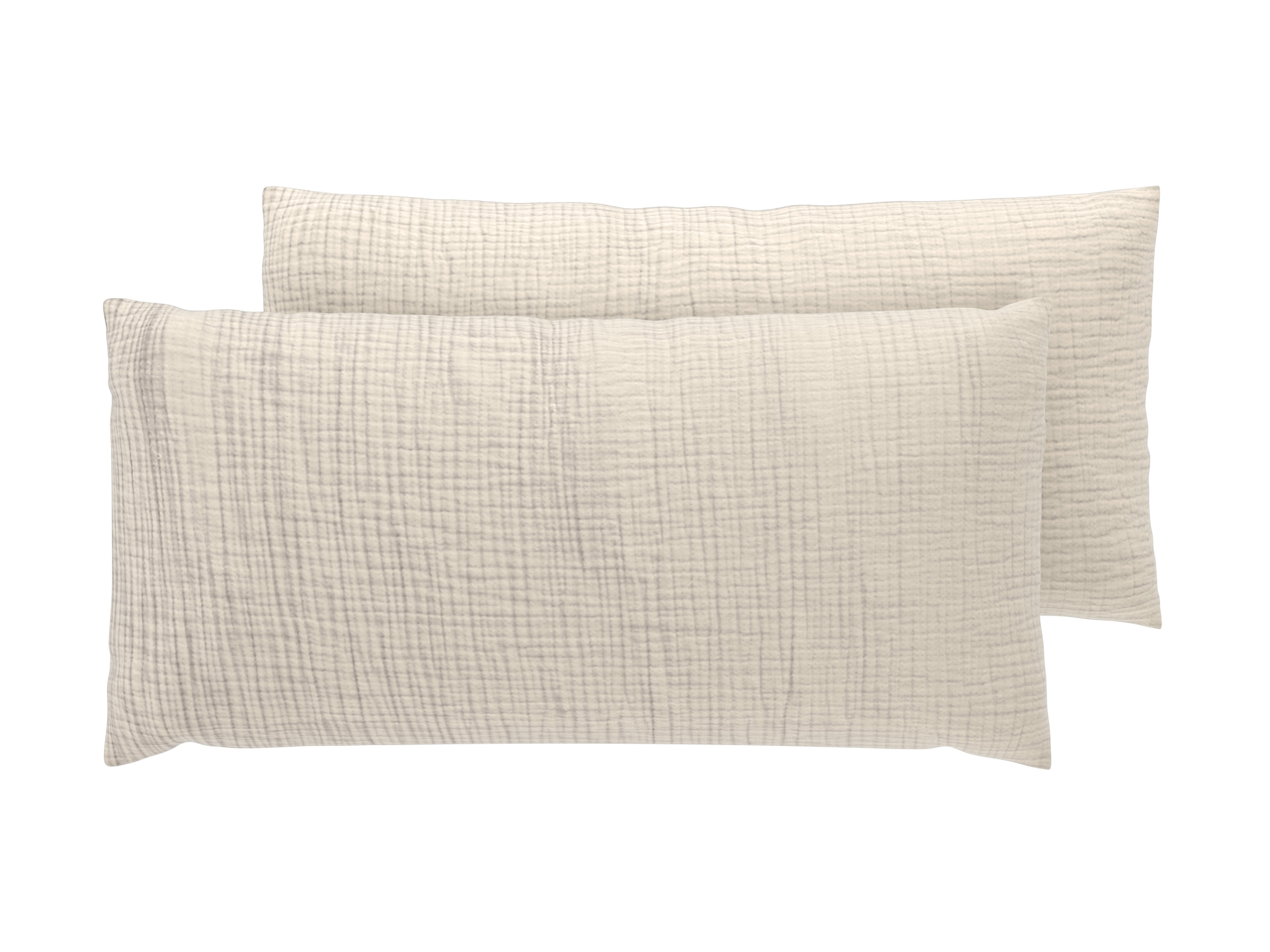 LIVARNO® Poszewki na poduszki z muślinu, 2 sztuki, 40 x 80 cm (Beżowy)