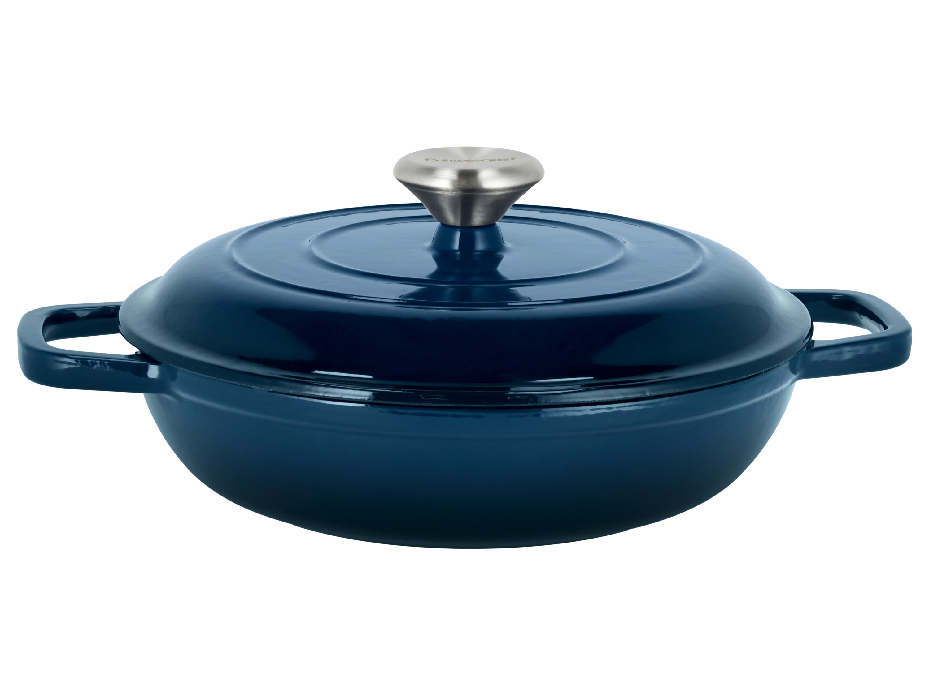 SILVERCREST® Żeliwna patelnia do serwowania Premium, Ø 25 cm (Niebieski)