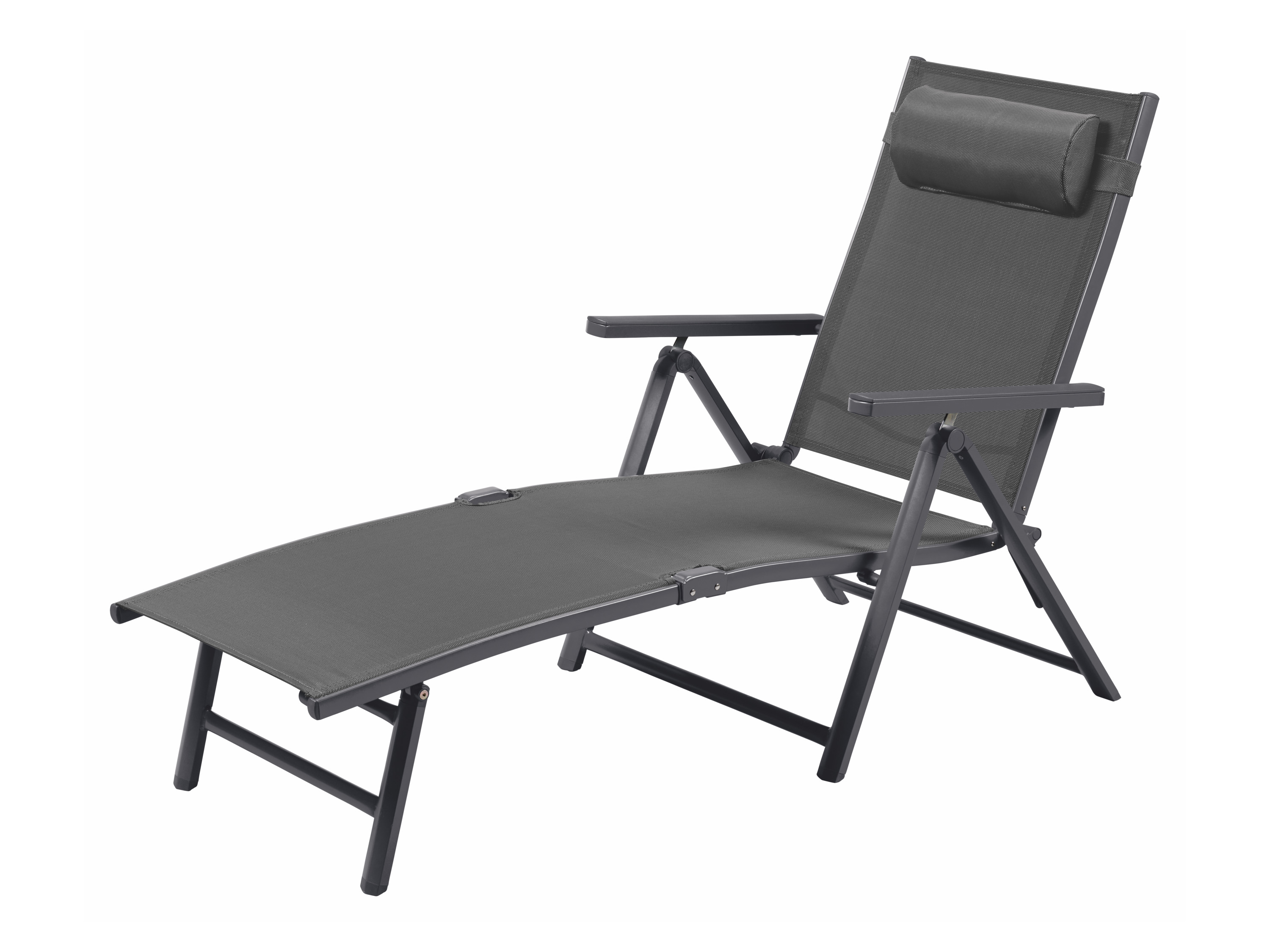 LIVARNO® Aluminiowy leżak ogrodowy z zagłówkiem Houston, antracyt