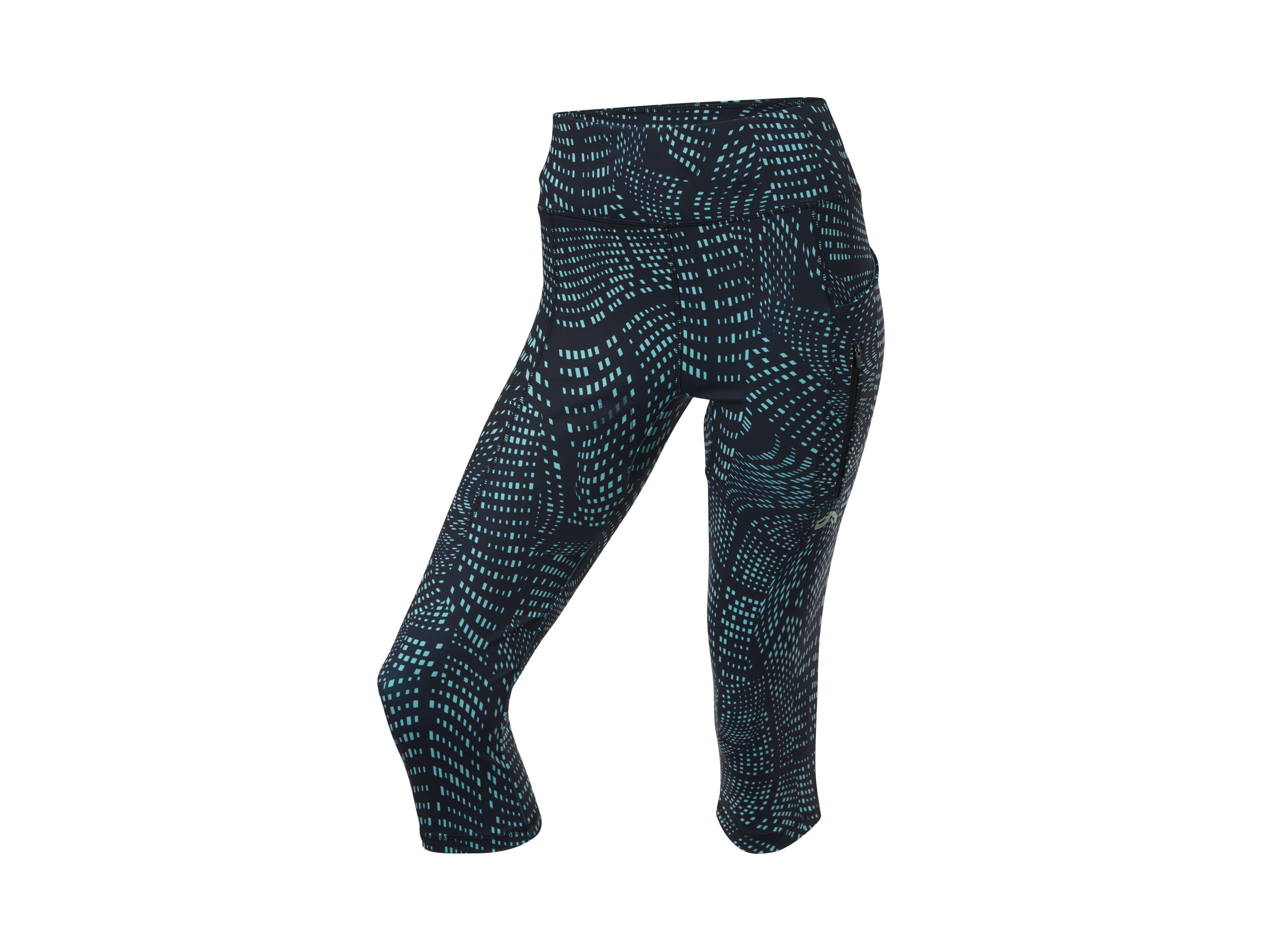 CRIVIT Legginsy funkcyjne 3/4 damskie z wysokim stanem (Petrol, S(36/38))
