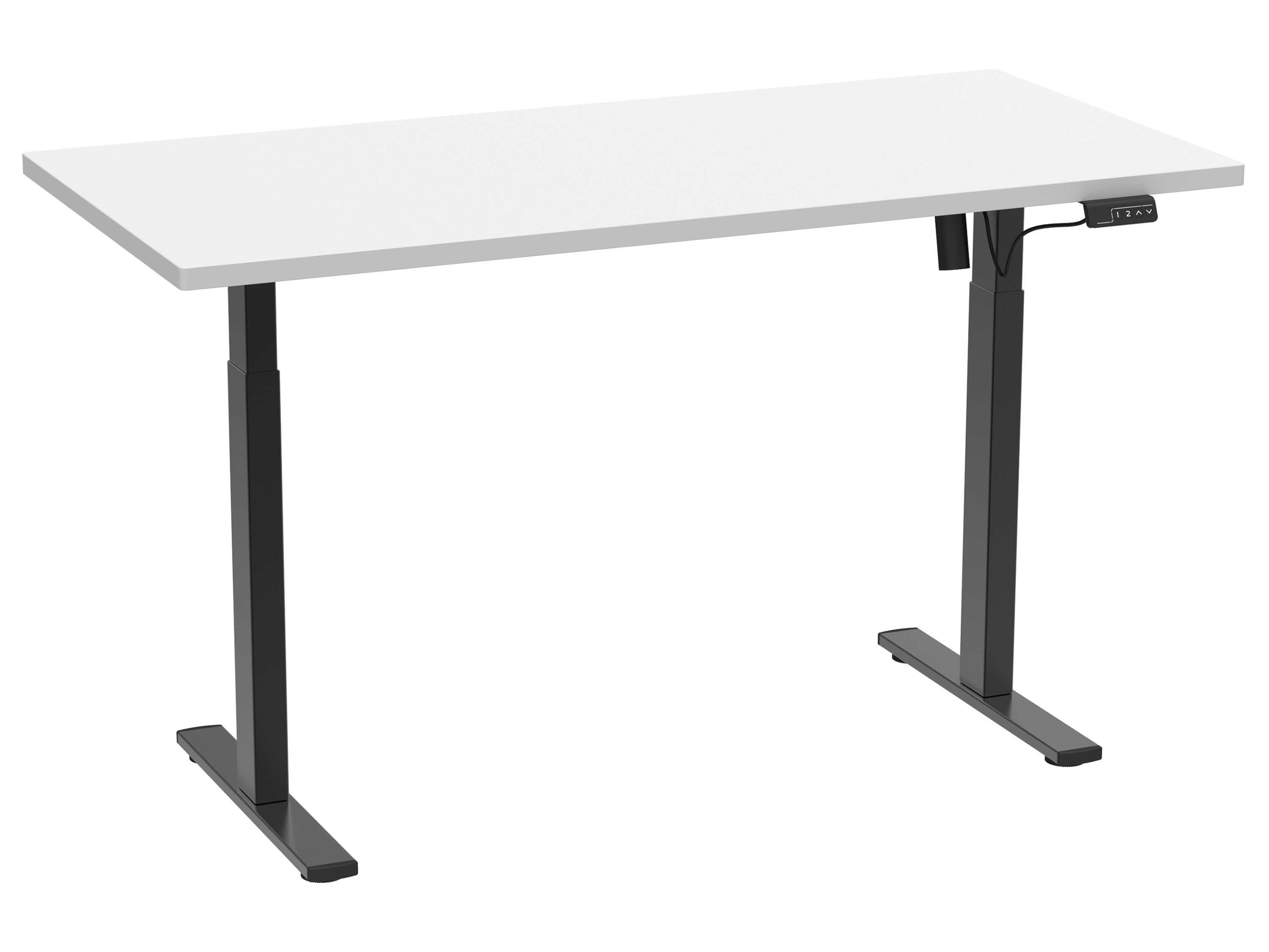 VCM Biurko E-Lona z regulacją wysokości (Biały/ czarny, 110 x 50 cm)