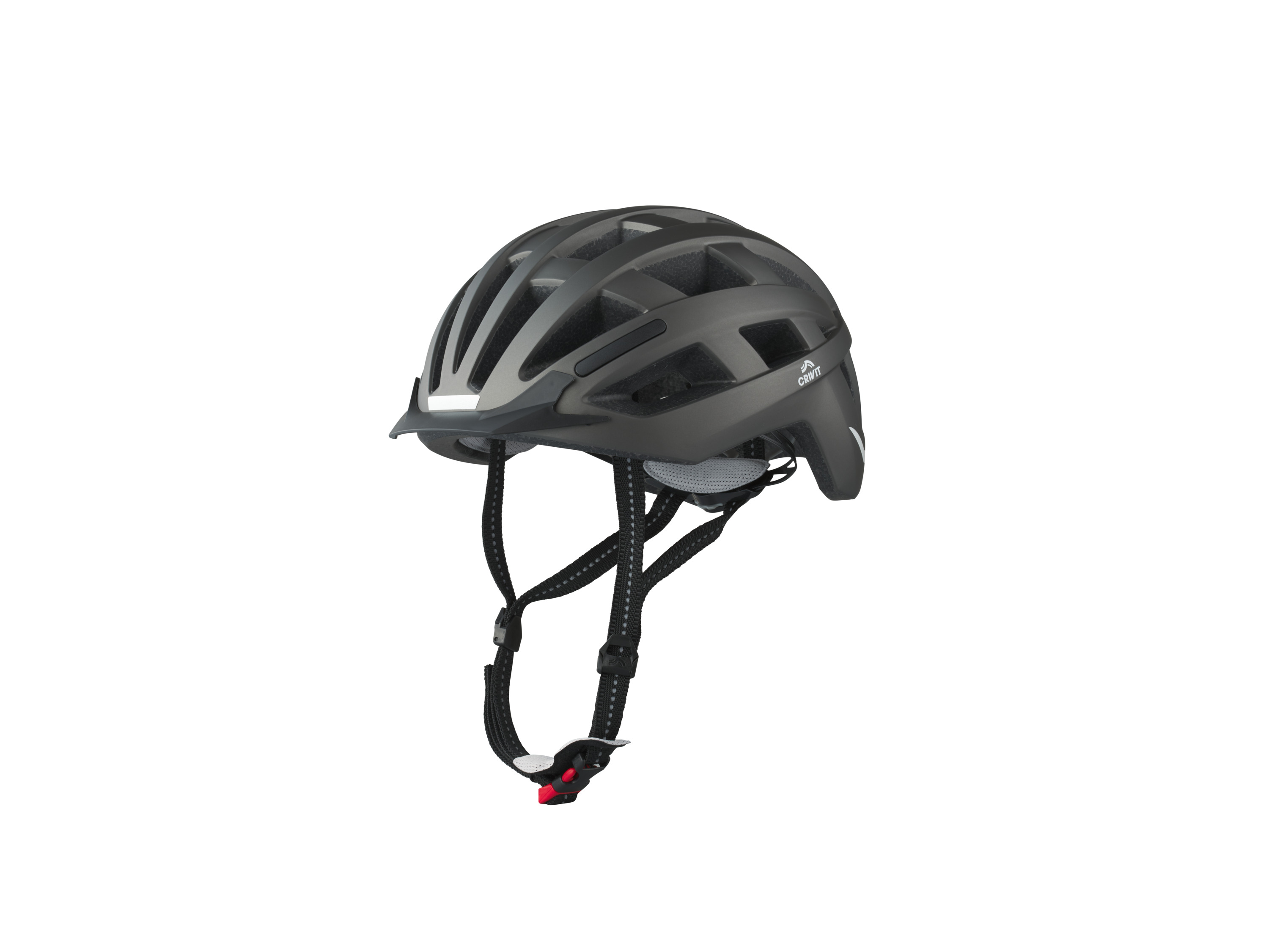CRIVIT Kask rowerowy miejski ze zdejmowanym tylnym światłem (ciemnoszary, S/M)