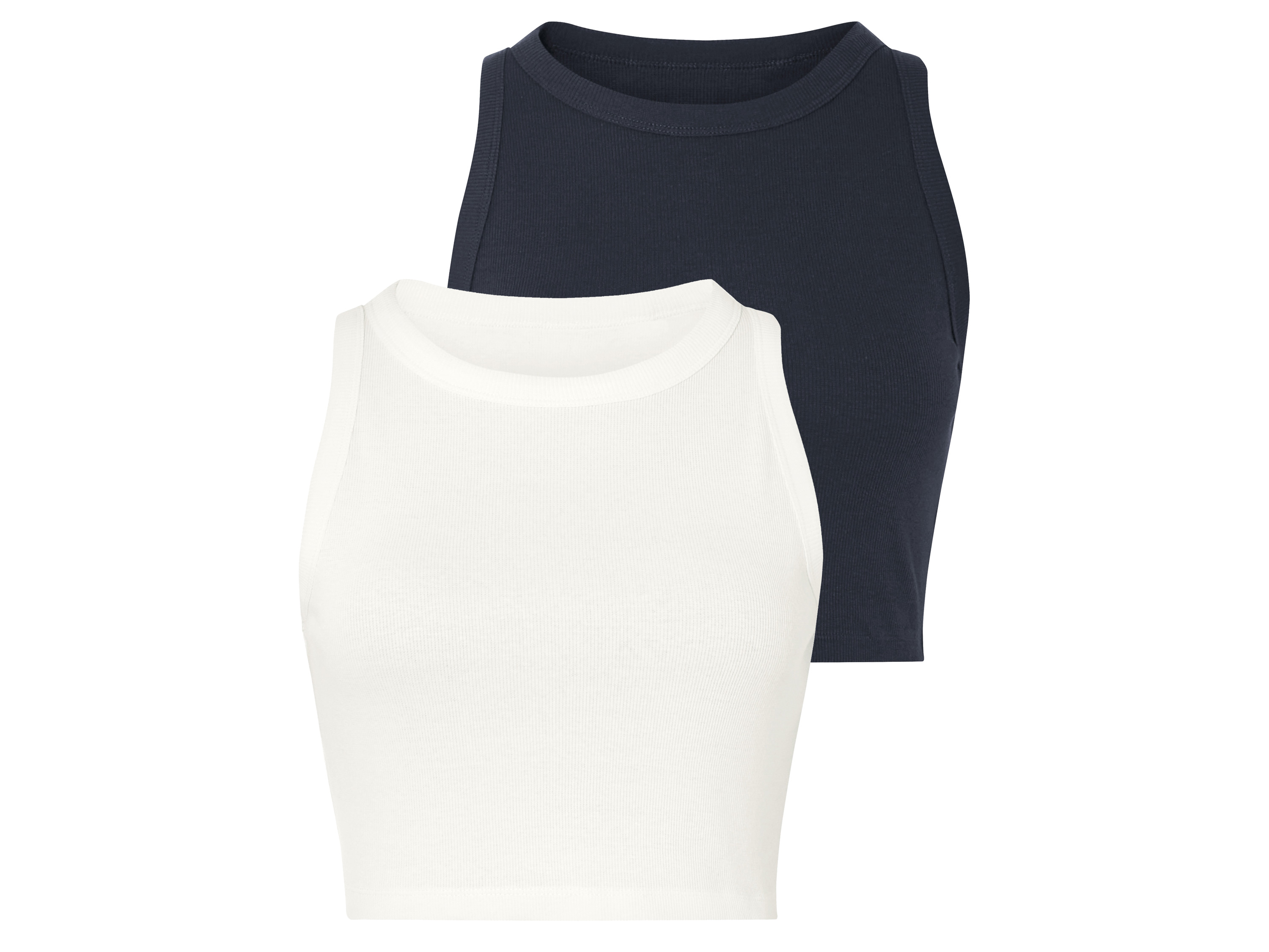 ESMARA® Crop topy damskie z bawełną, 2 sztuki