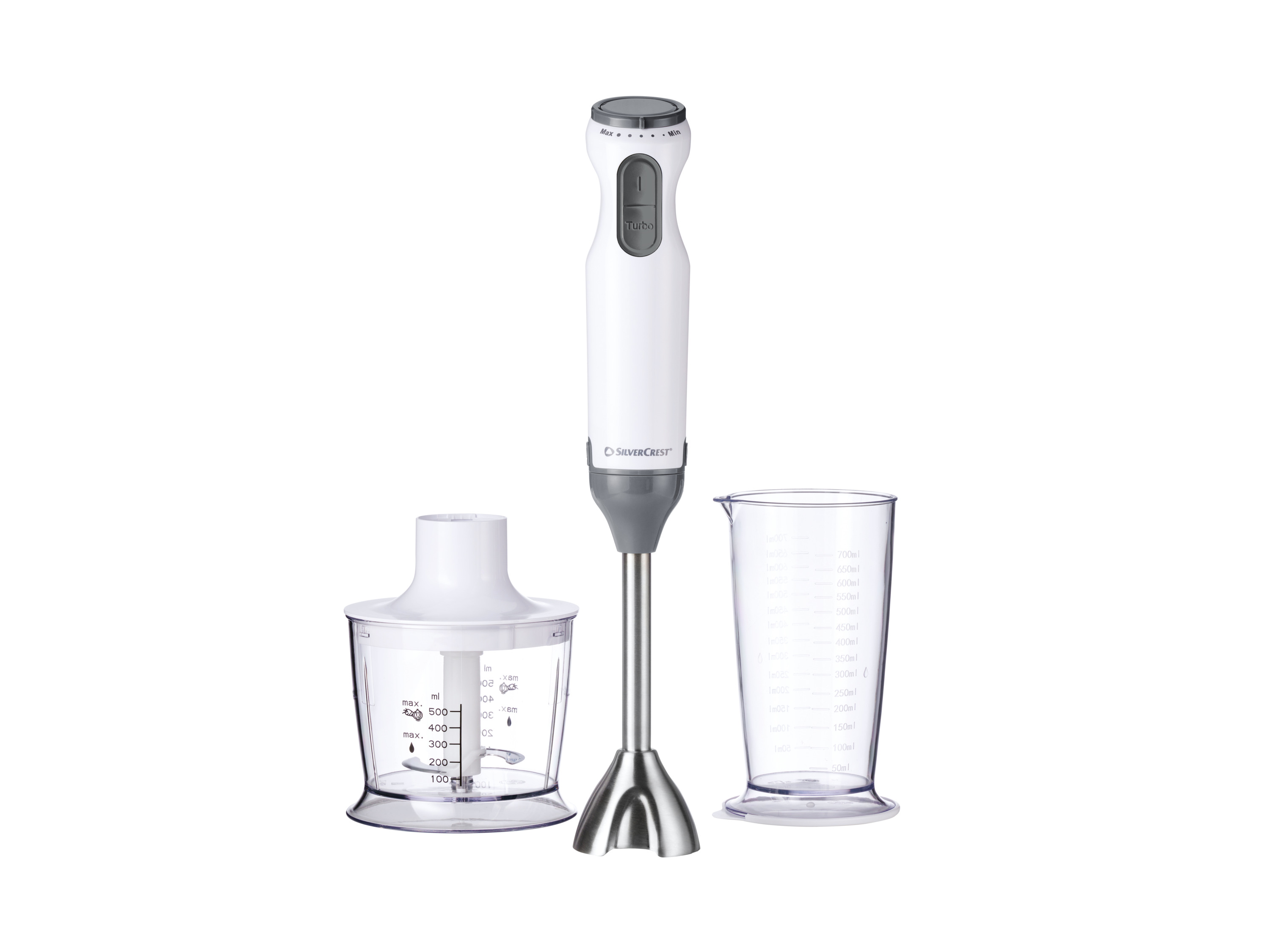 SILVERCREST® Blender ręczny z zestawem akcesoriów, 600 W, SSMS 600 G1 / SOSMS 600 G1 (Biały)